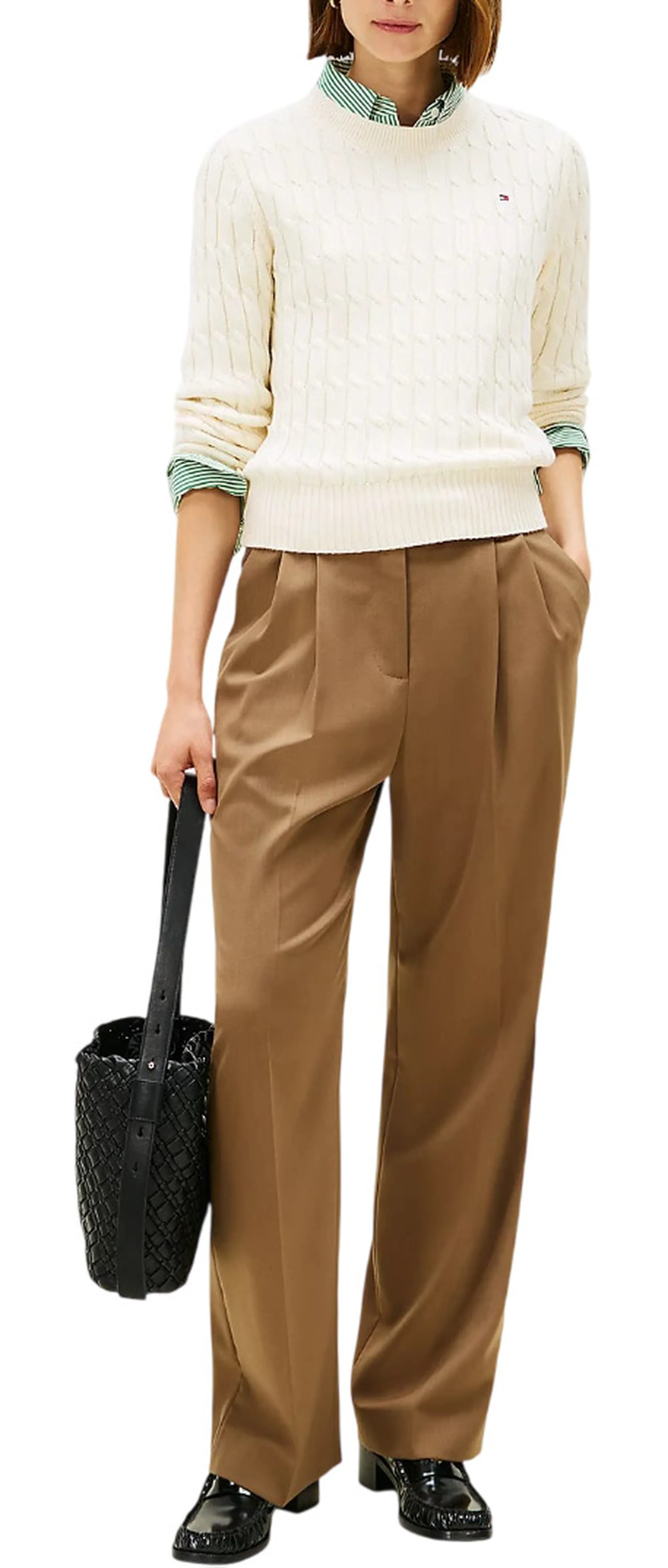 Tommy Hilfiger B'Braided Knit' Cream Ww0Ww47644 170552