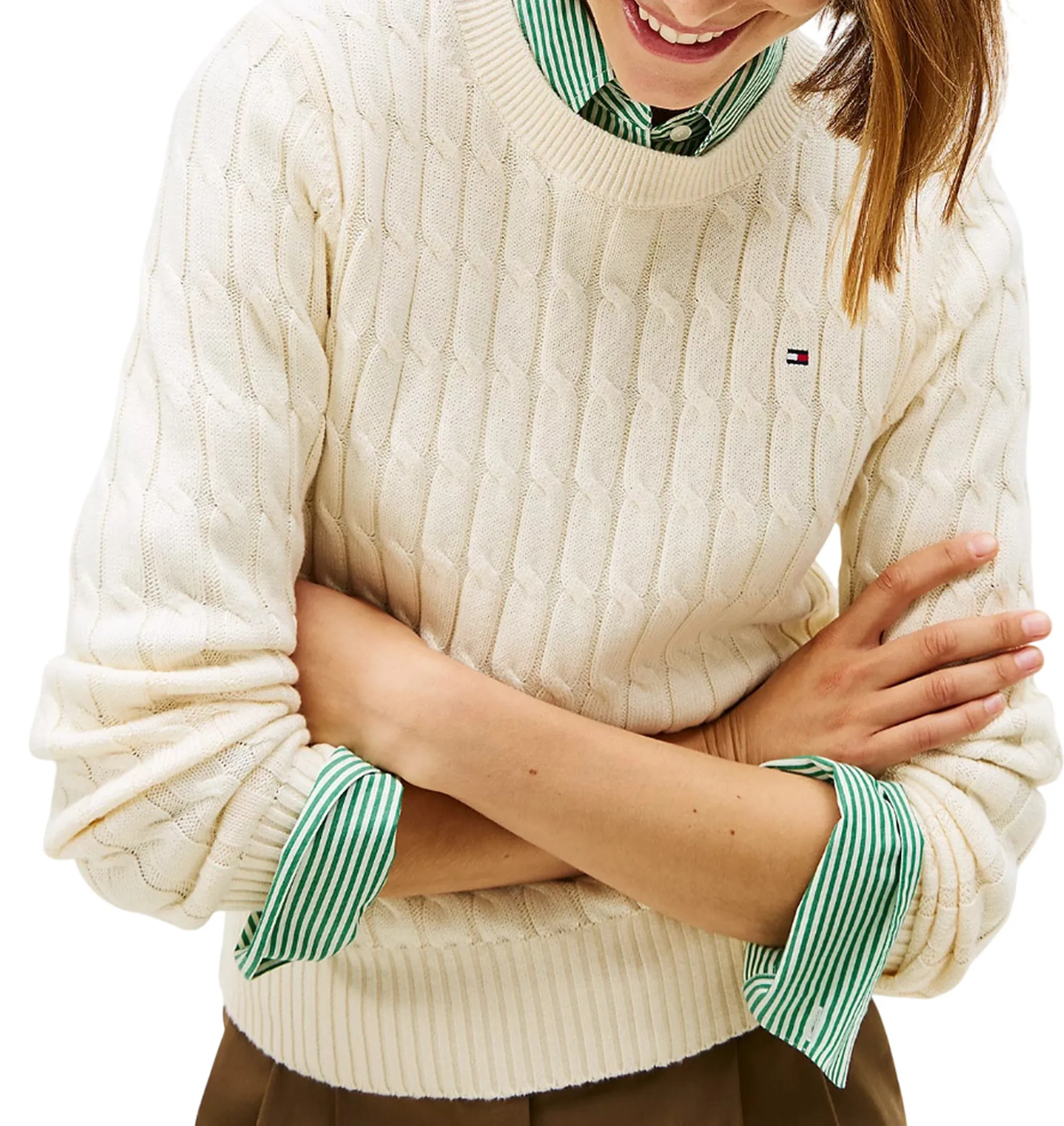 Tommy Hilfiger B'Braided Knit' Cream Ww0Ww47644 170553