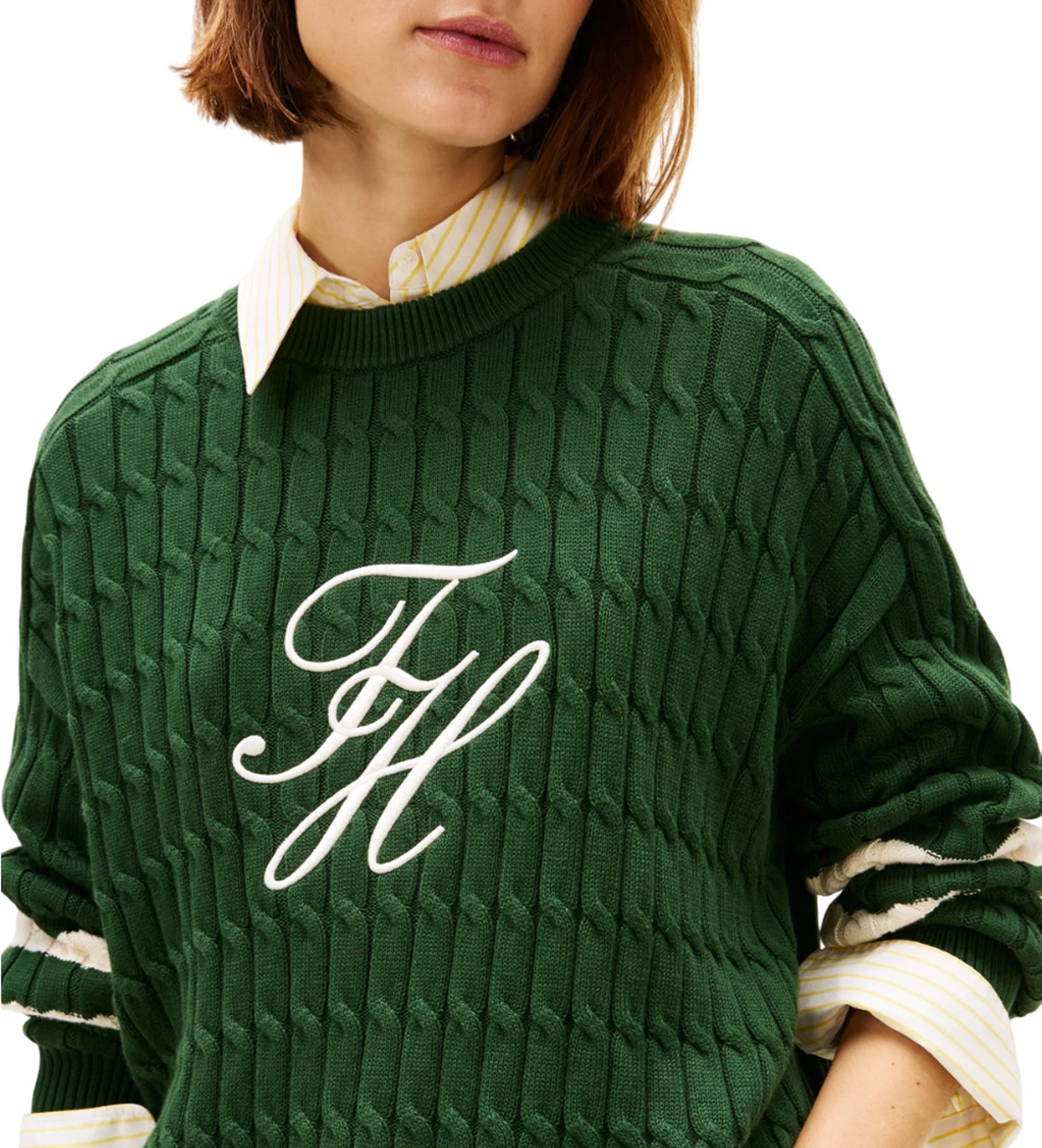 Tommy Hilfiger B'Braided Knit' Green Ww0Ww47633 169898