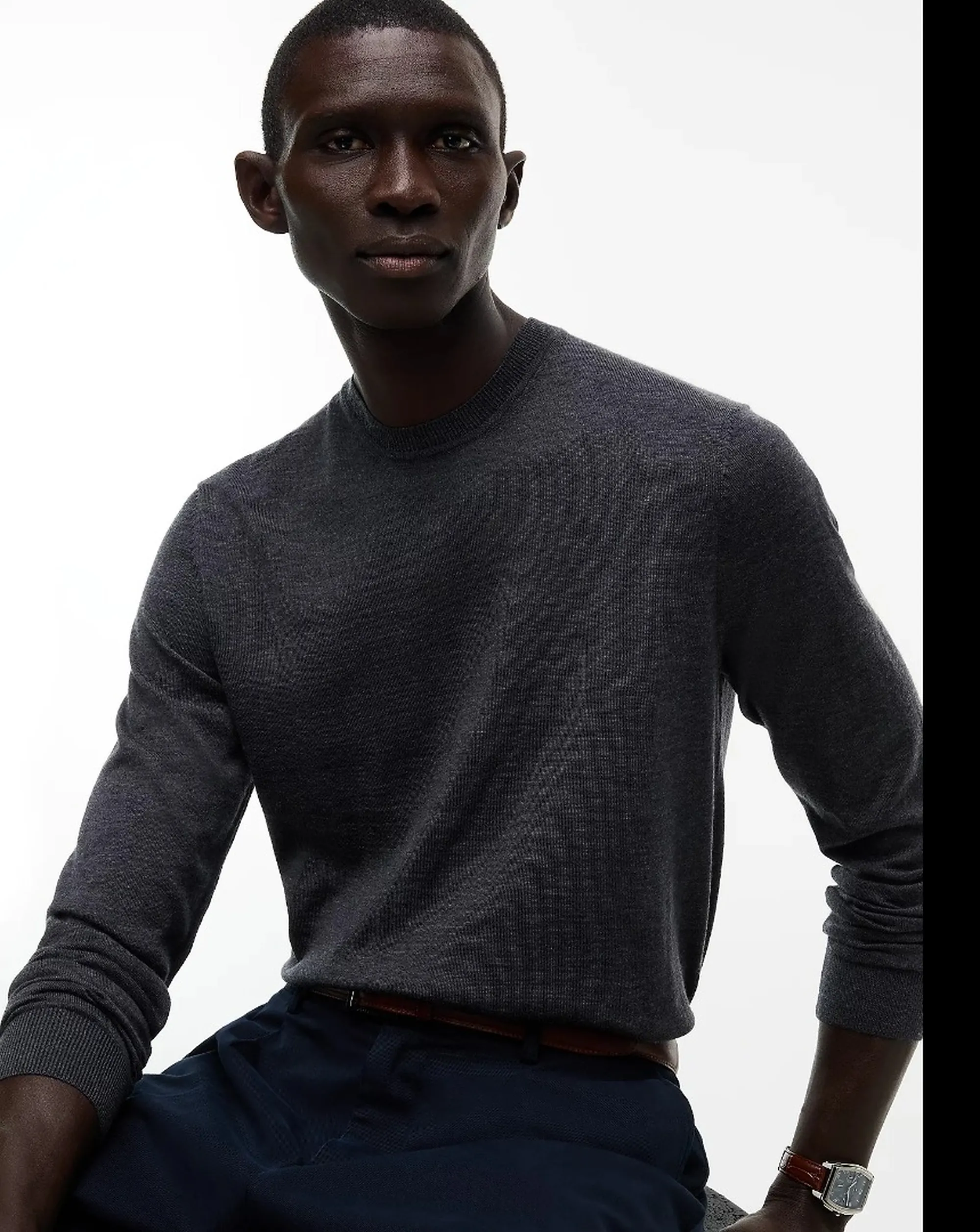 Tommy Hilfiger Maglia New York Label In Pura Lana Grigio Scuro Mw0Mw44703 191564