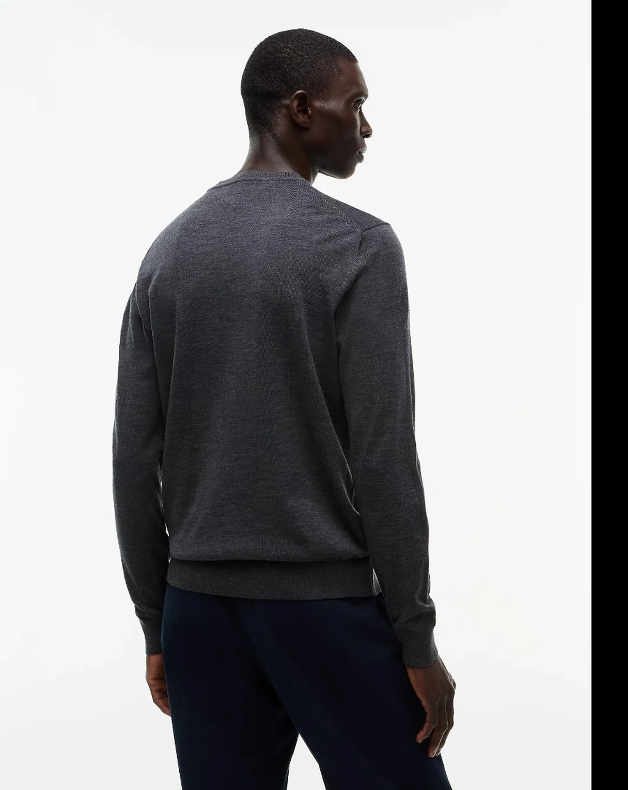 Tommy Hilfiger Maglia New York Label In Pura Lana Grigio Scuro Mw0Mw44703 191565