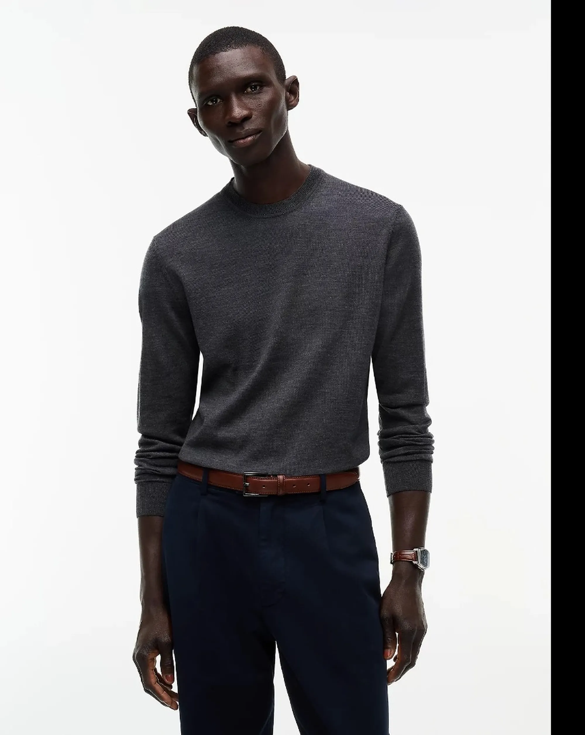Tommy Hilfiger Maglia New York Label In Pura Lana Grigio Scuro Mw0Mw44703 191566