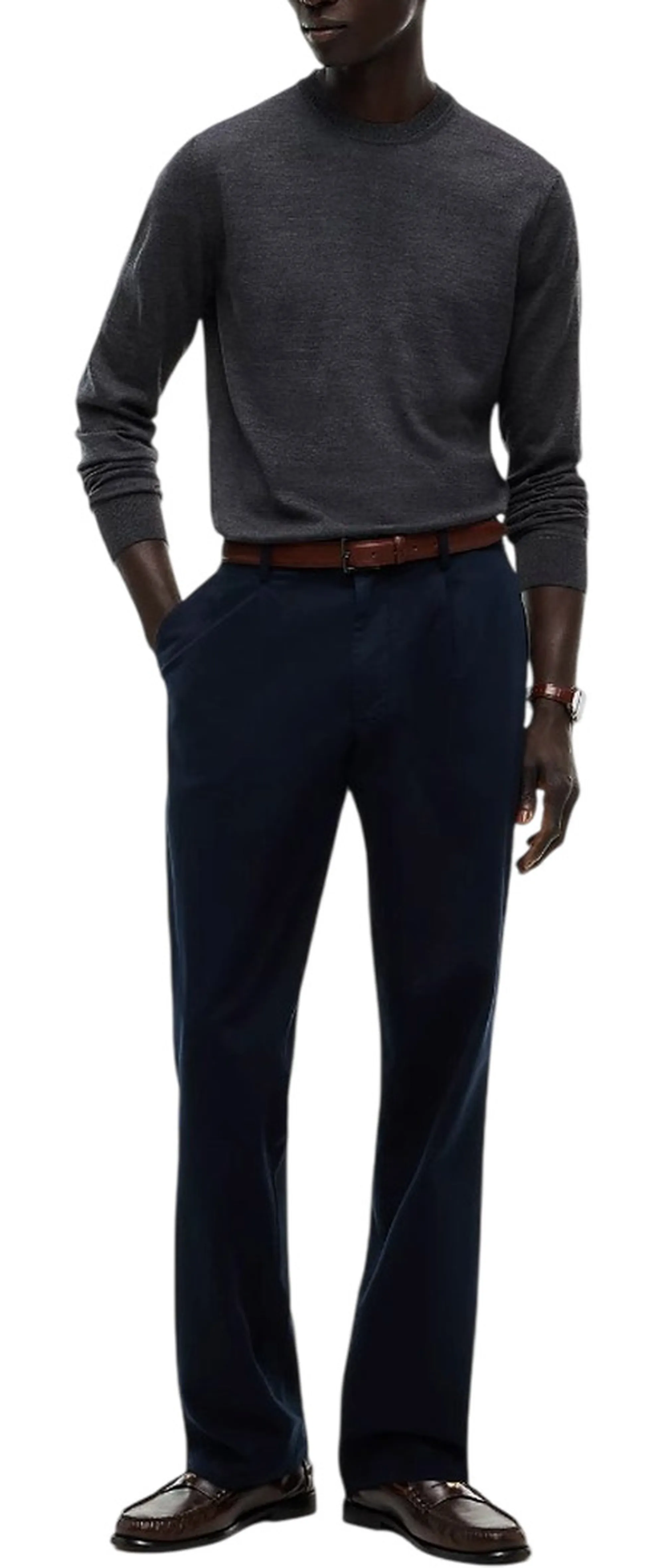 Tommy Hilfiger B'New York Label Pure Wool Sweater' Dark Gray Mw0Mw44703 191704