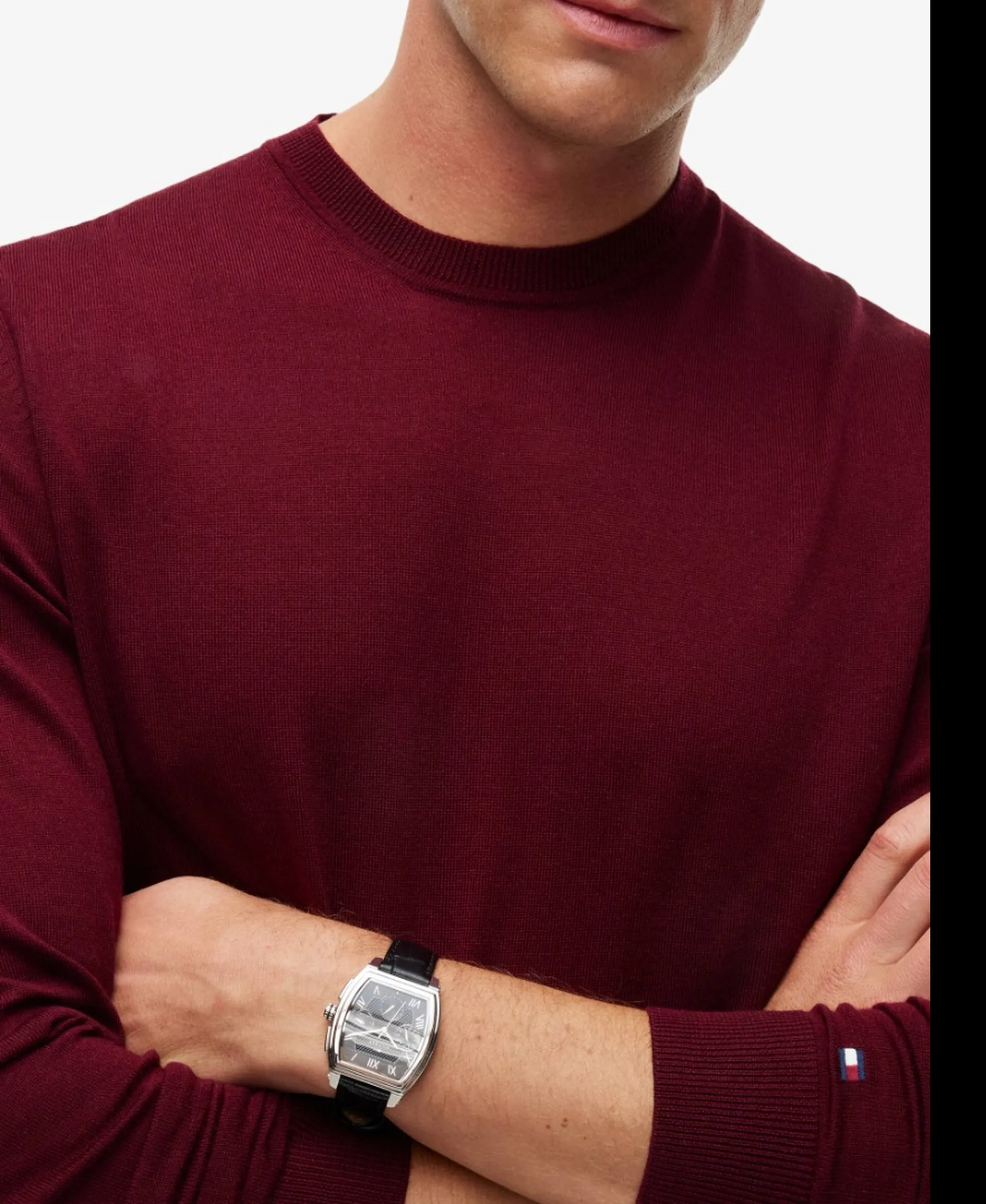 Tommy Hilfiger Maglia New York Label In Pura Lana Rosso Mw0Mw44703 191570