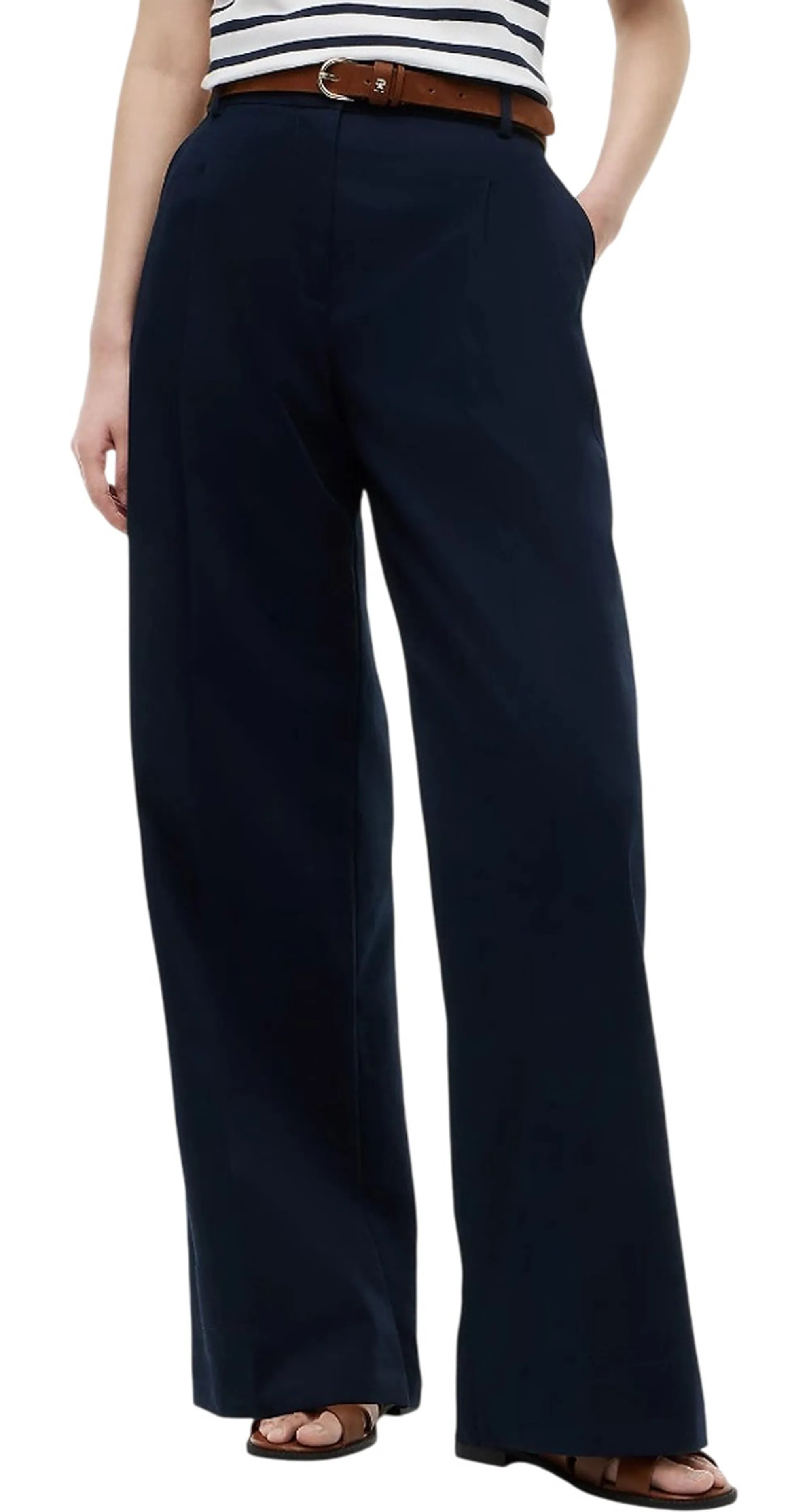 Tommy Hilfiger Pantalone Chino Largo Blu Scuro Ww0Ww50135 184945