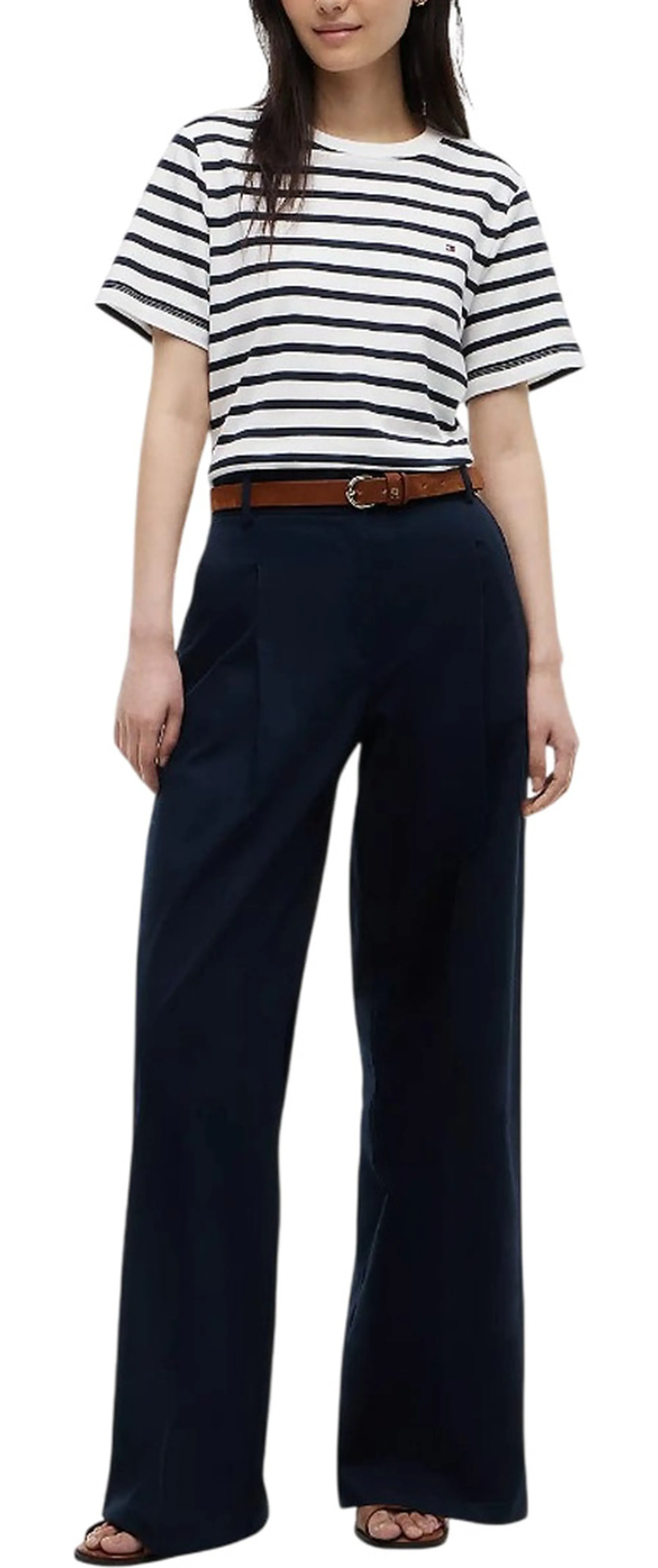 Tommy Hilfiger Pantalone Chino Largo Blu Scuro Ww0Ww50135 184952