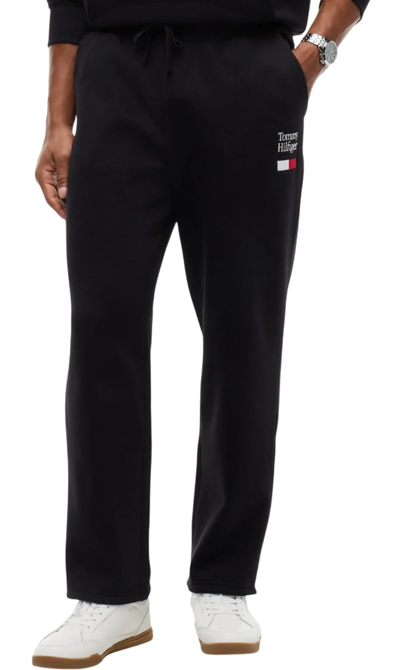 Tommy Hilfiger Pantalone Jogger Con Logo Ricamato Nero Mw0Mw45245 194528