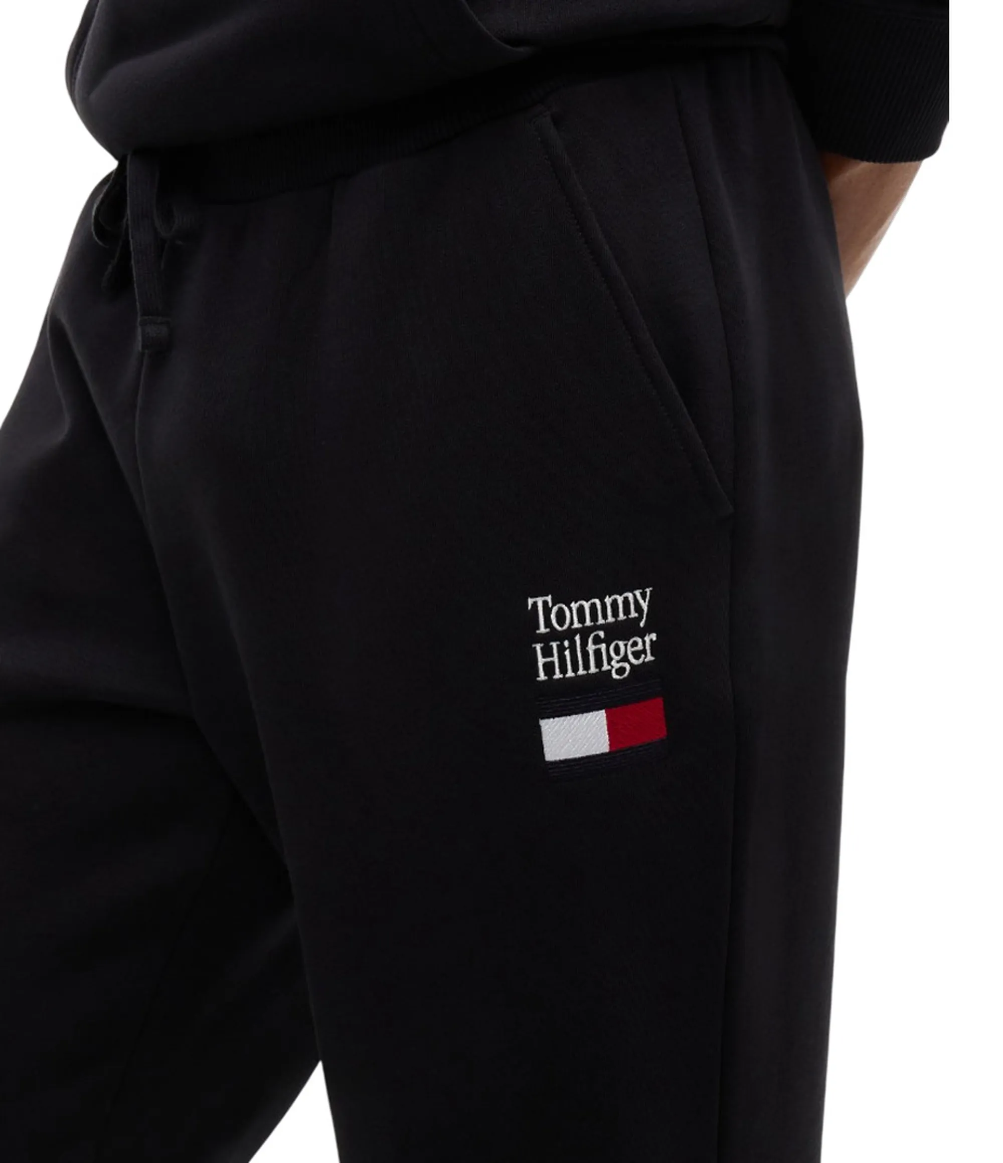 Tommy Hilfiger Pantalone Jogger Con Logo Ricamato Nero Mw0Mw45245 194537