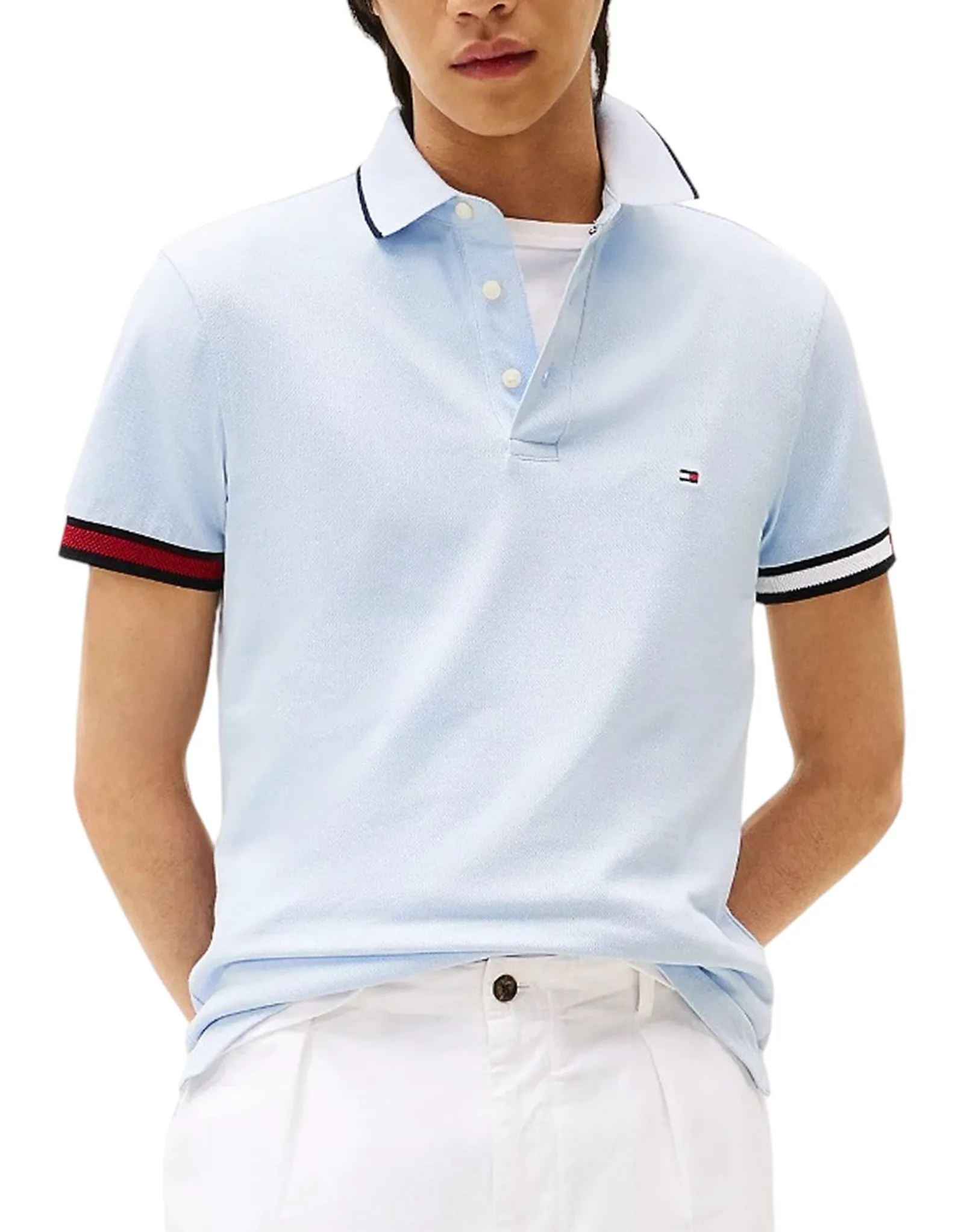 Tommy Hilfiger Polo Celeste Mw0Mw38458 140325