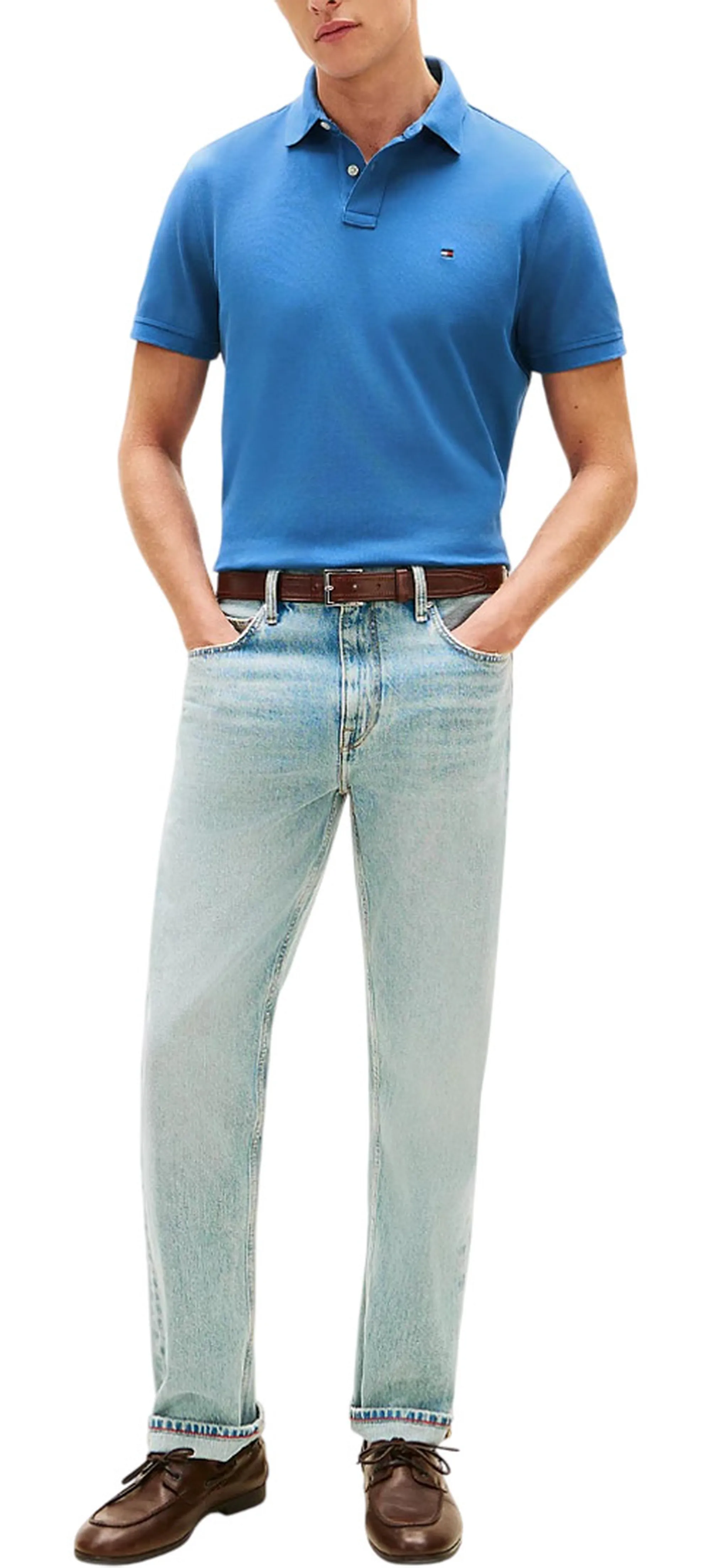 Tommy Hilfiger Polo Essential 1985 Th Flex Turchese Mw0Mw17770 169765