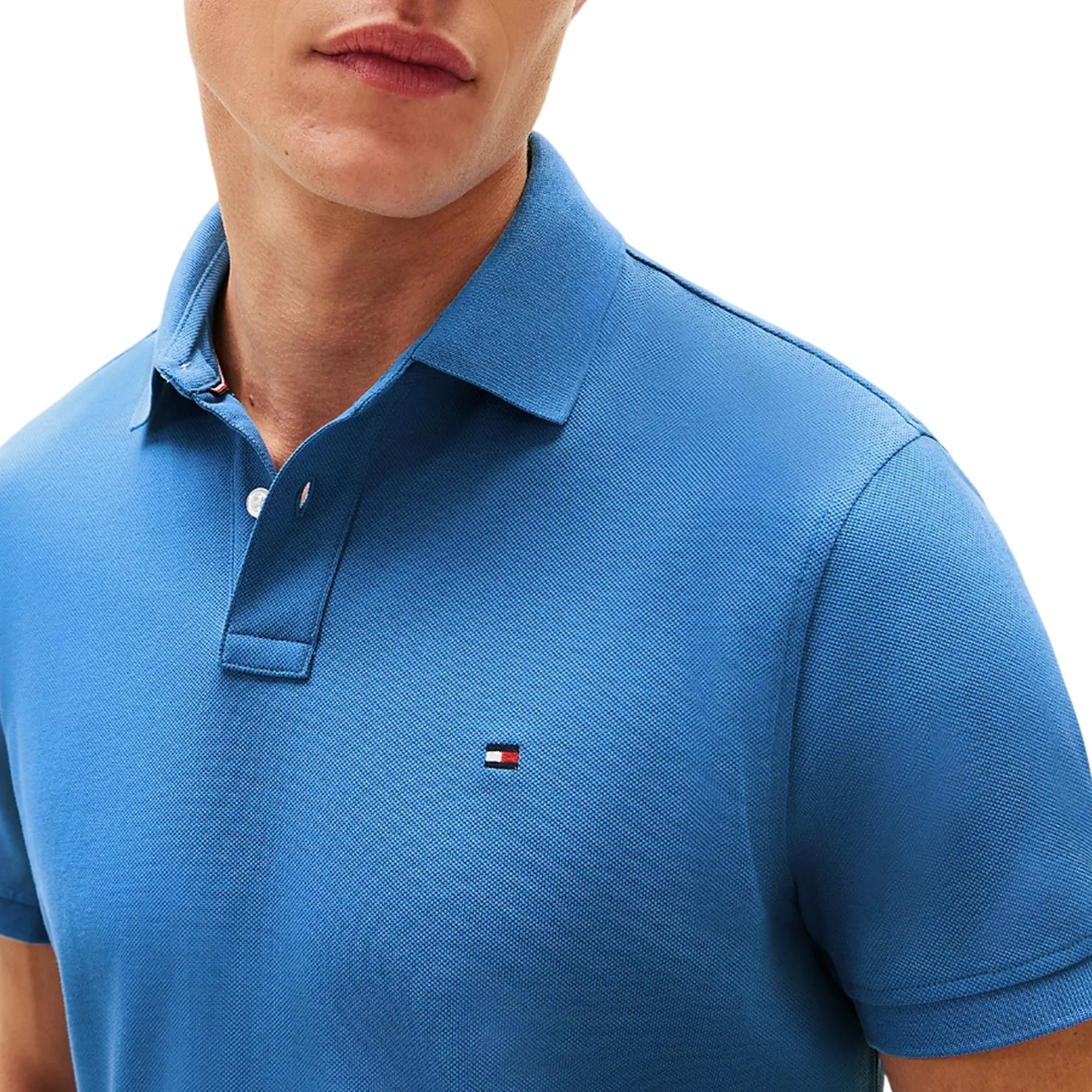 Tommy Hilfiger Polo Essential 1985 Th Flex Turchese Mw0Mw17770 169770
