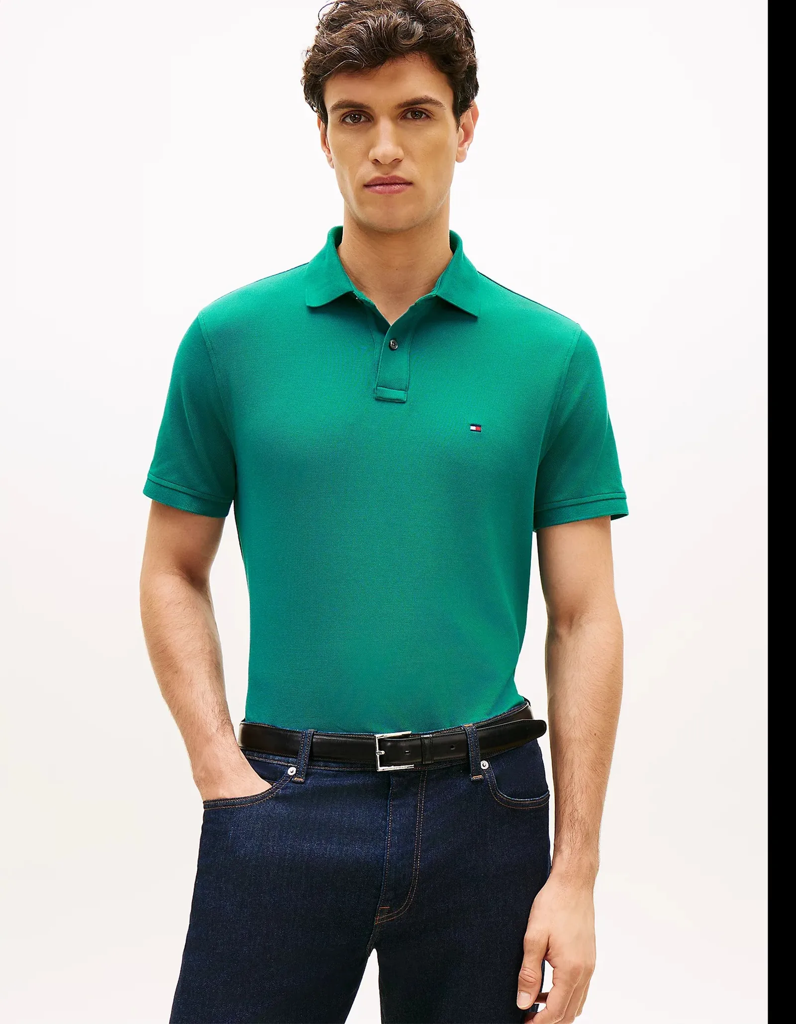 Tommy Hilfiger Polo Essential 1985 Th Flex Verde Chiaro Mw0Mw17770 169866