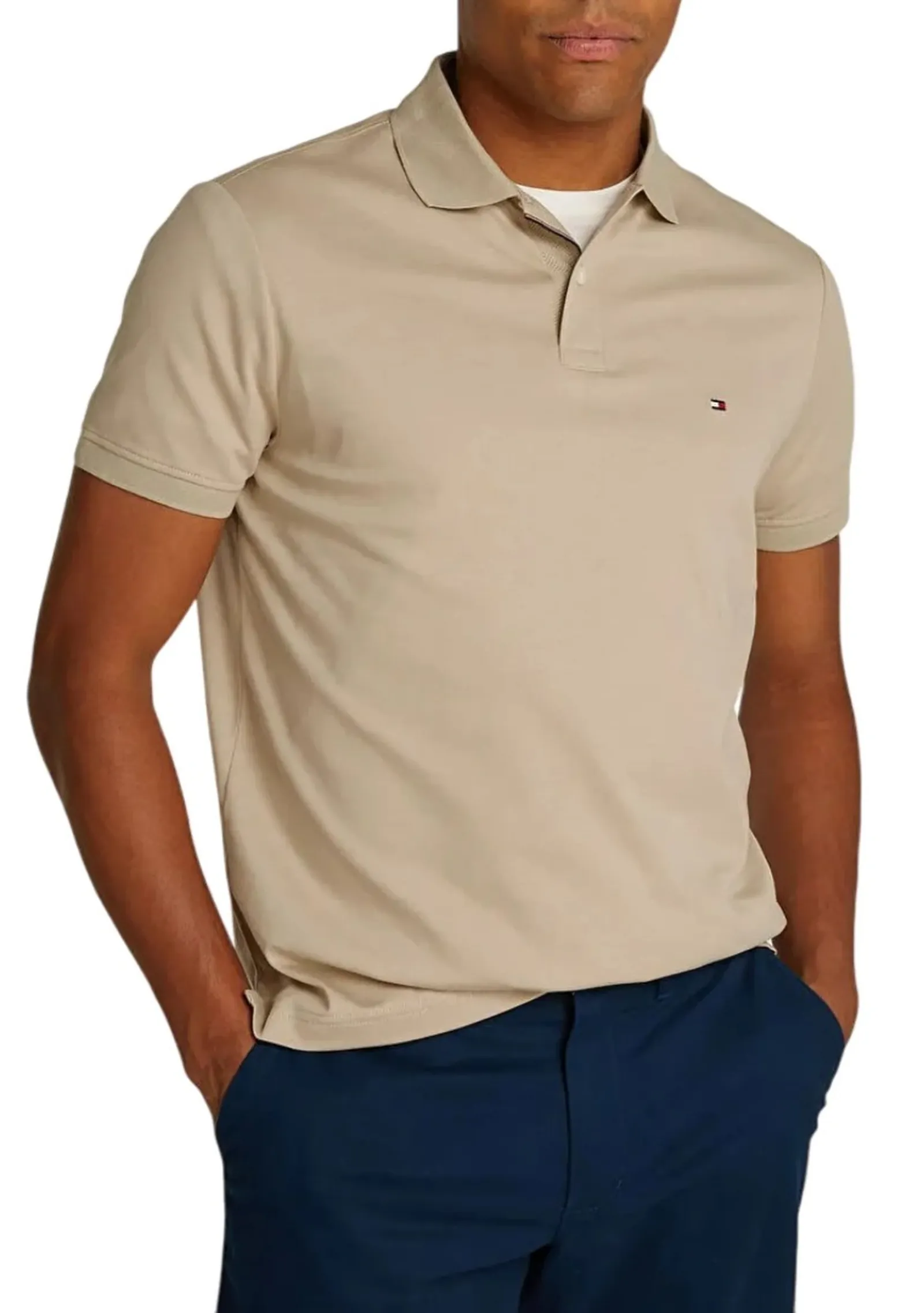 Tommy Hilfiger Polo Interlock Sabbia Mw0Mw38465 152671