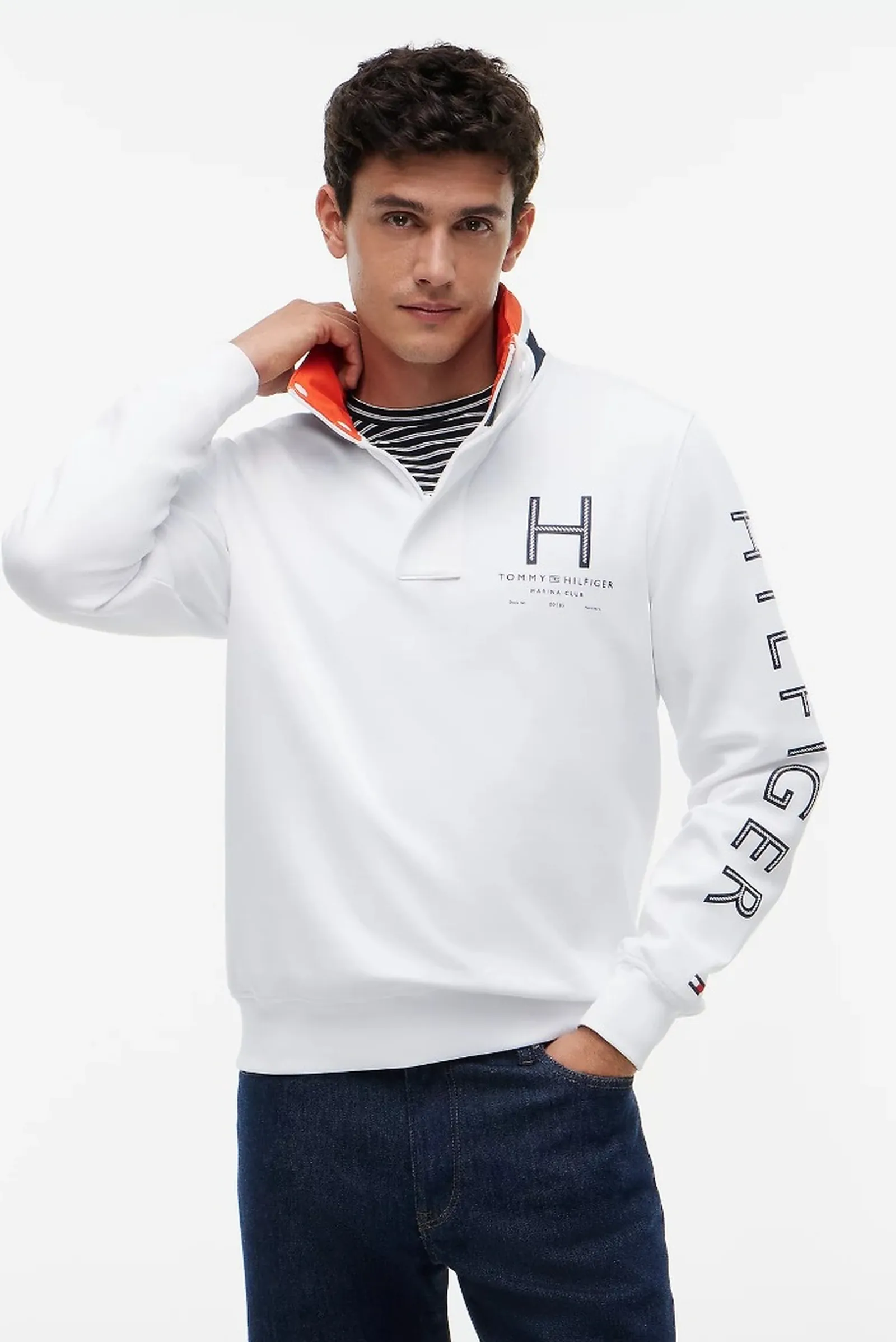 Tommy Hilfiger Polo Sail Mix Media Bianco Mw0Mw43193 184392