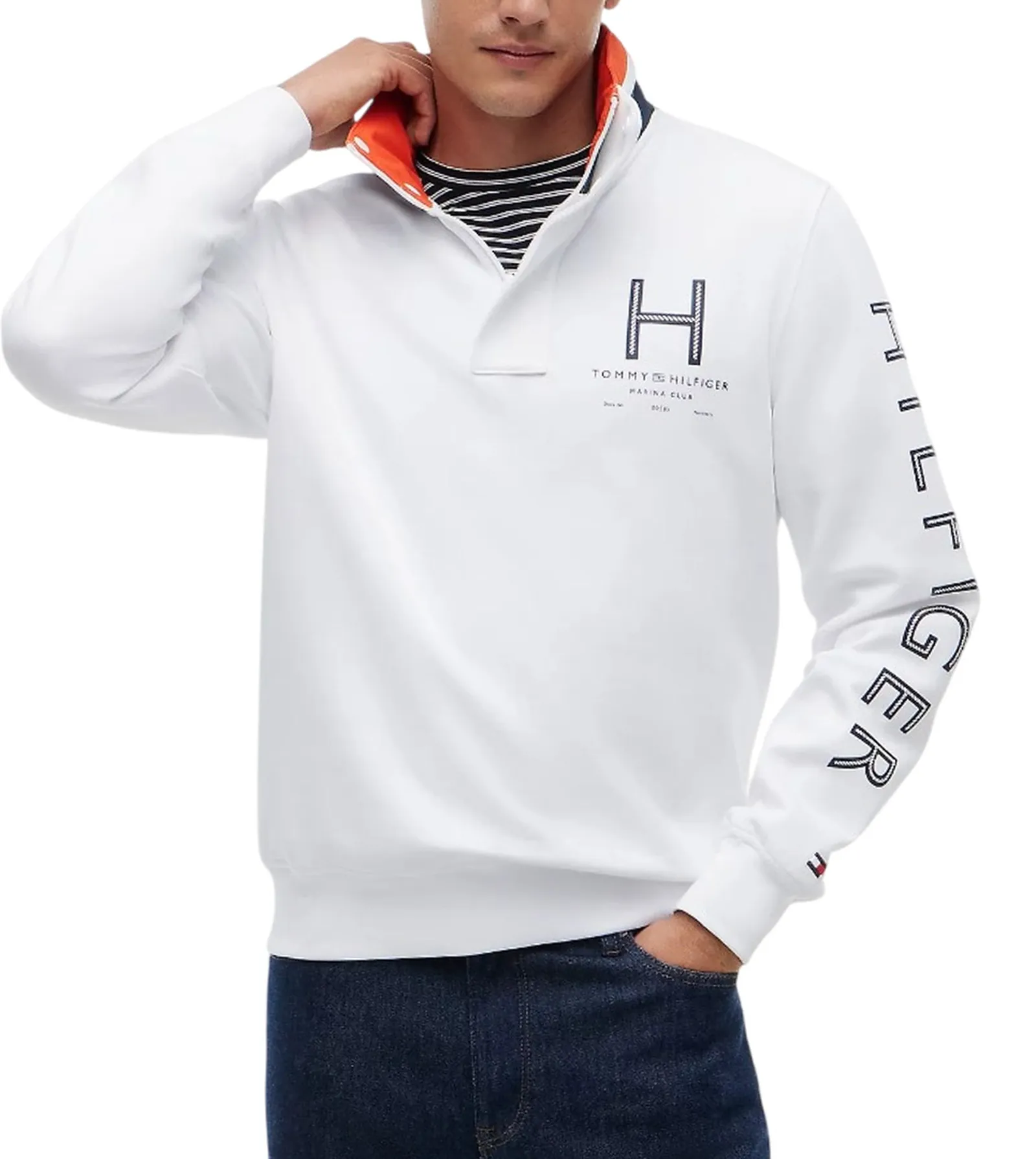 Tommy Hilfiger Polo Sail Mix Media Bianco Mw0Mw43193 184598