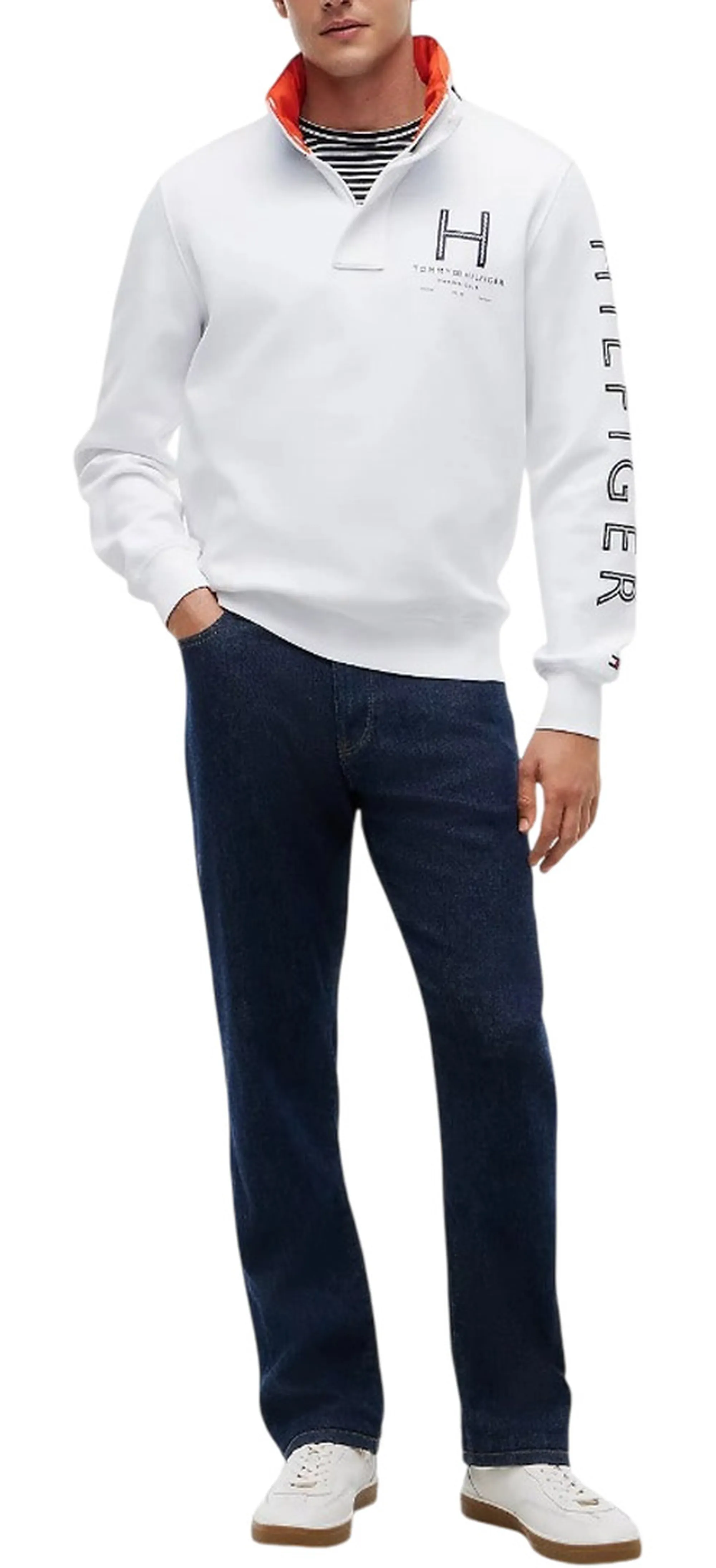 Tommy Hilfiger Polo Sail Mix Media Bianco Mw0Mw43193 184600