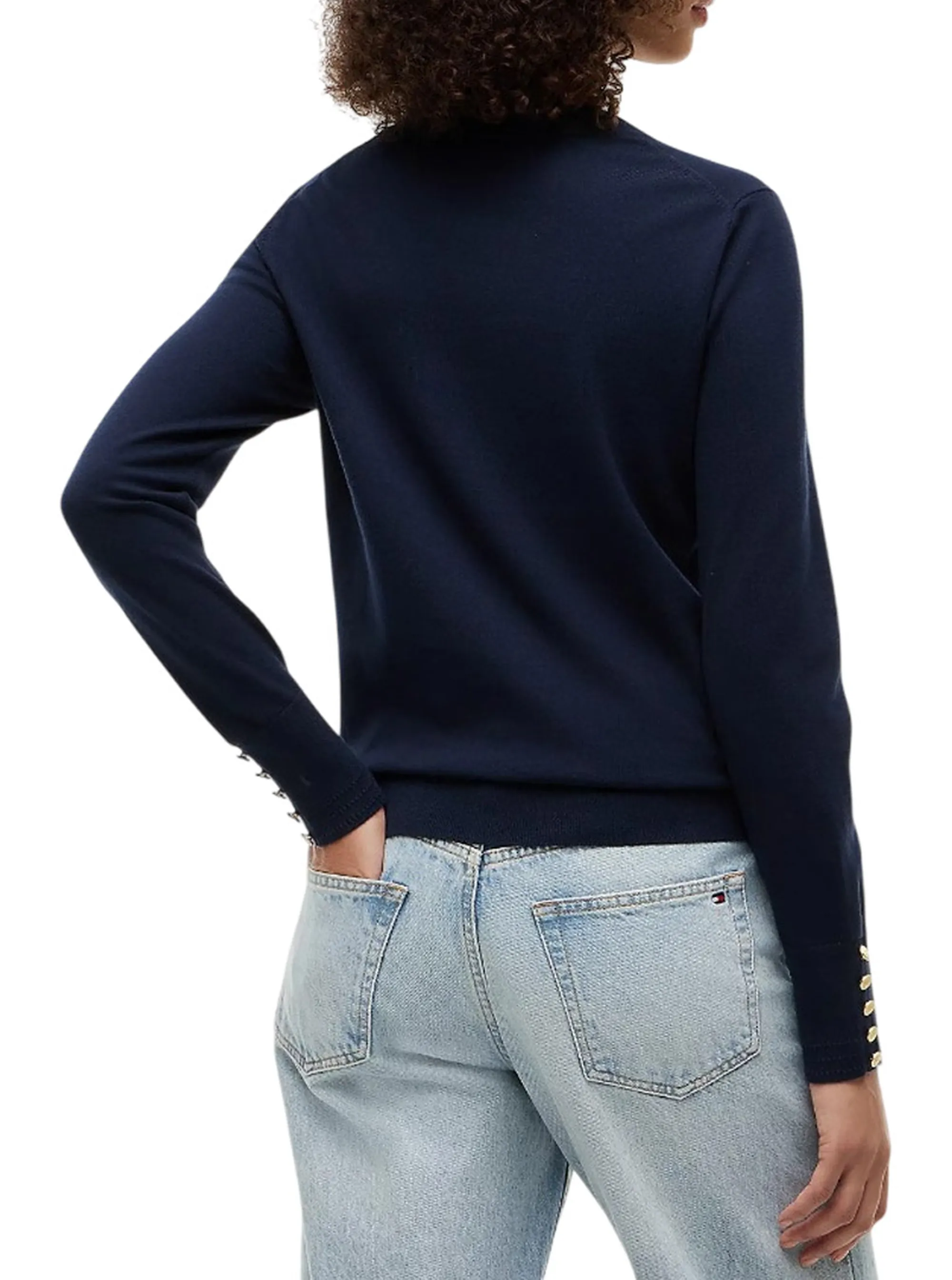 Tommy Hilfiger Pullover Con Bottoni Blu Scuro Ww0Ww40098 184888