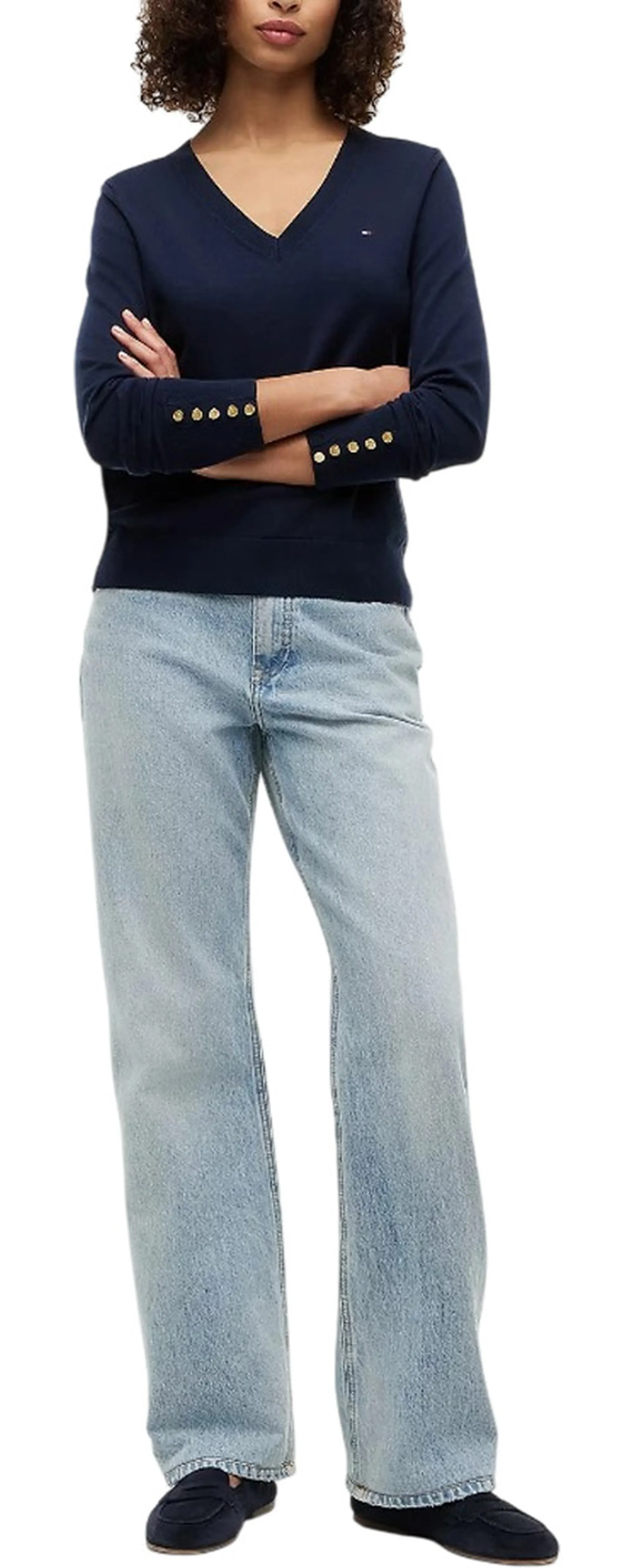Tommy Hilfiger Pullover Con Bottoni Blu Scuro Ww0Ww40098 184889