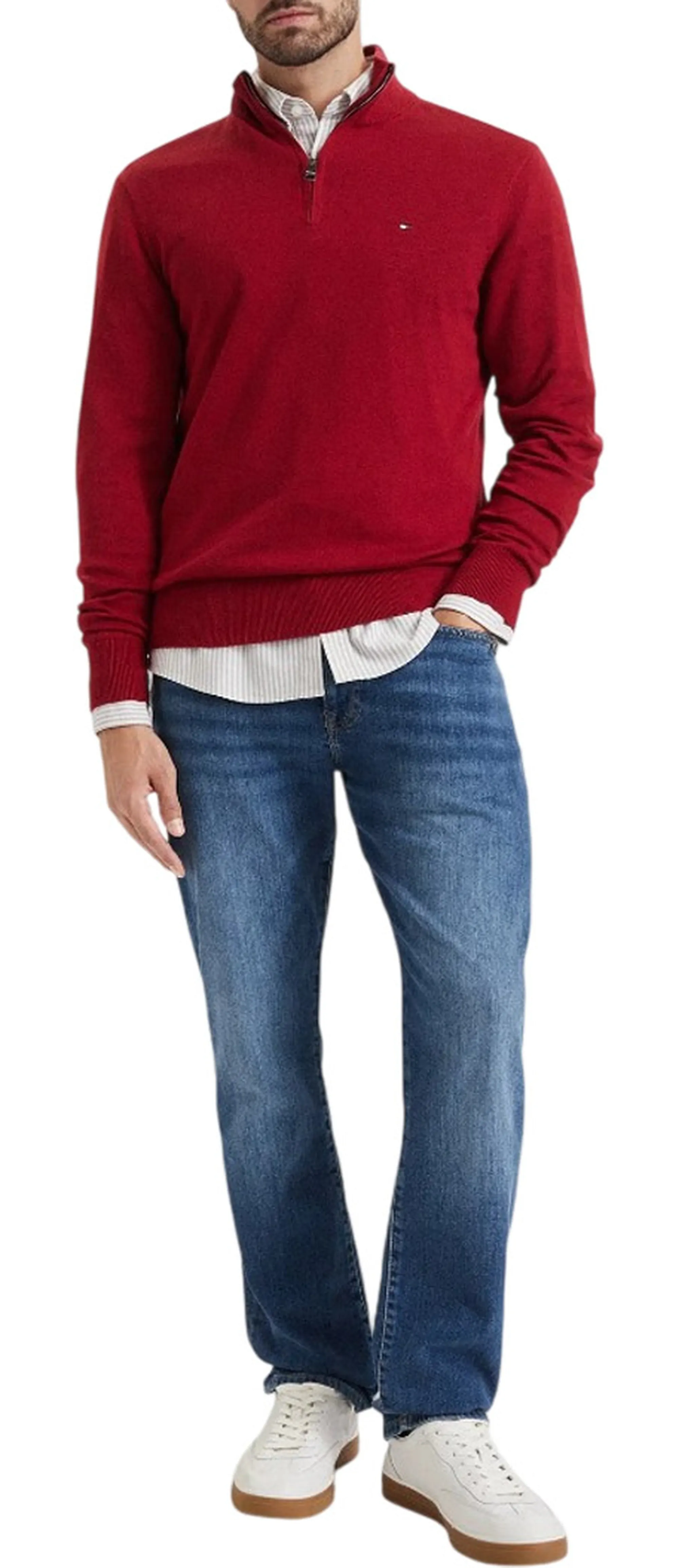 Tommy Hilfiger B'Sweater With Half Zip And Iconic Ribbon' Red Mw0Mw28049 185176