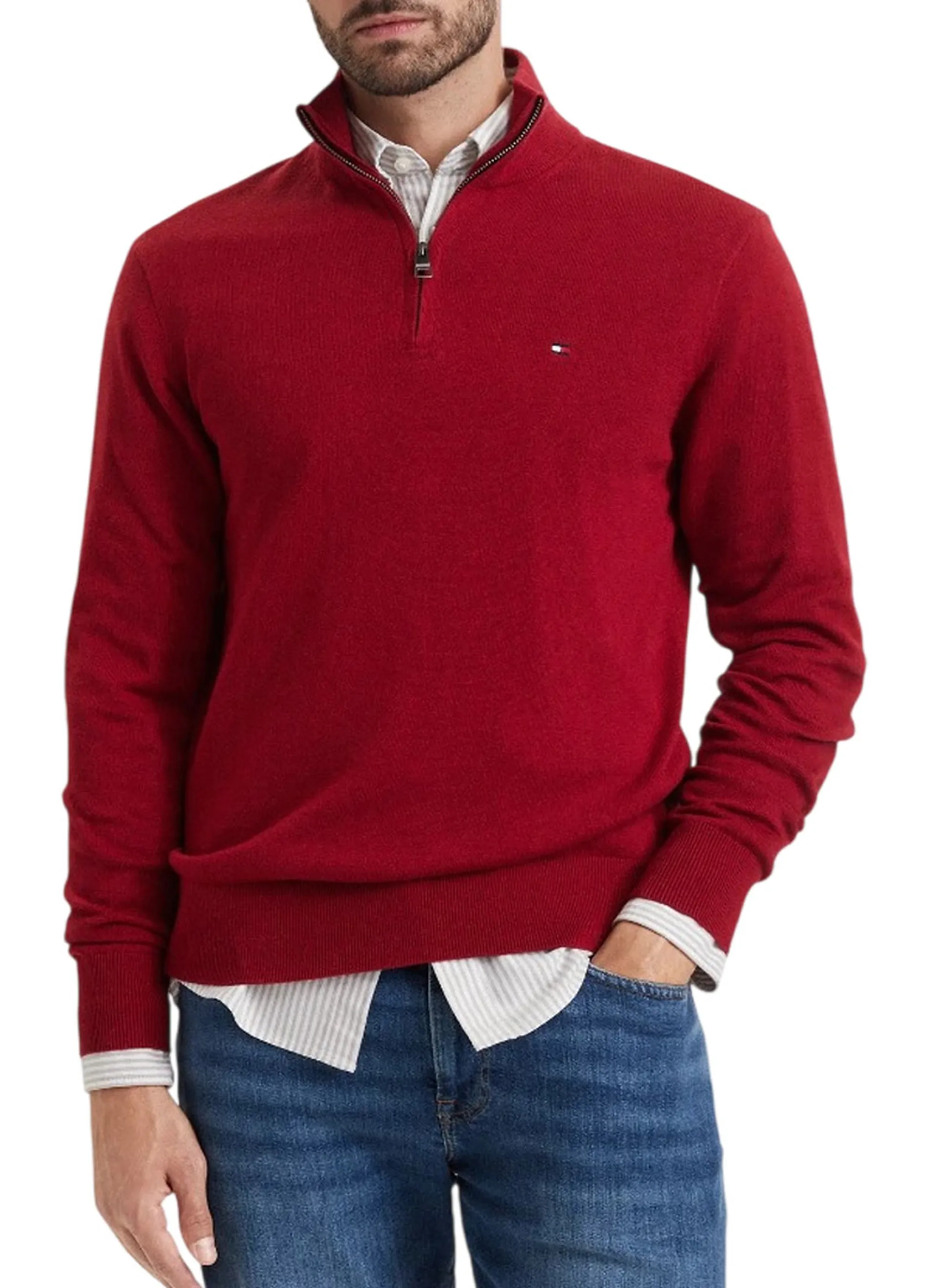 Tommy Hilfiger B'Sweater With Half Zip And Iconic Ribbon' Red Mw0Mw28049 185178