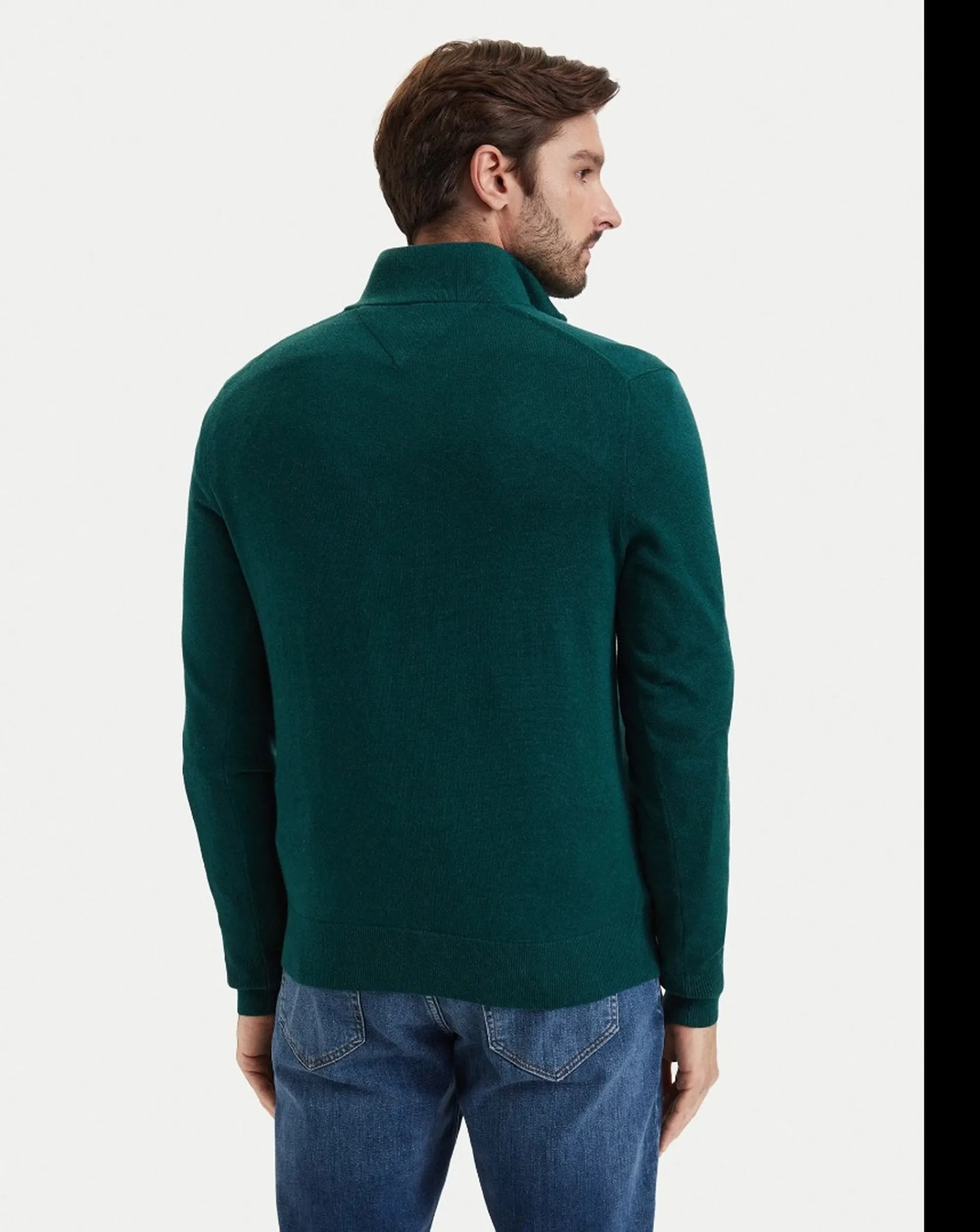 Tommy Hilfiger B'Sweater With Half Zip And Iconic Ribbon' Forest Green Mw0Mw28049 184406