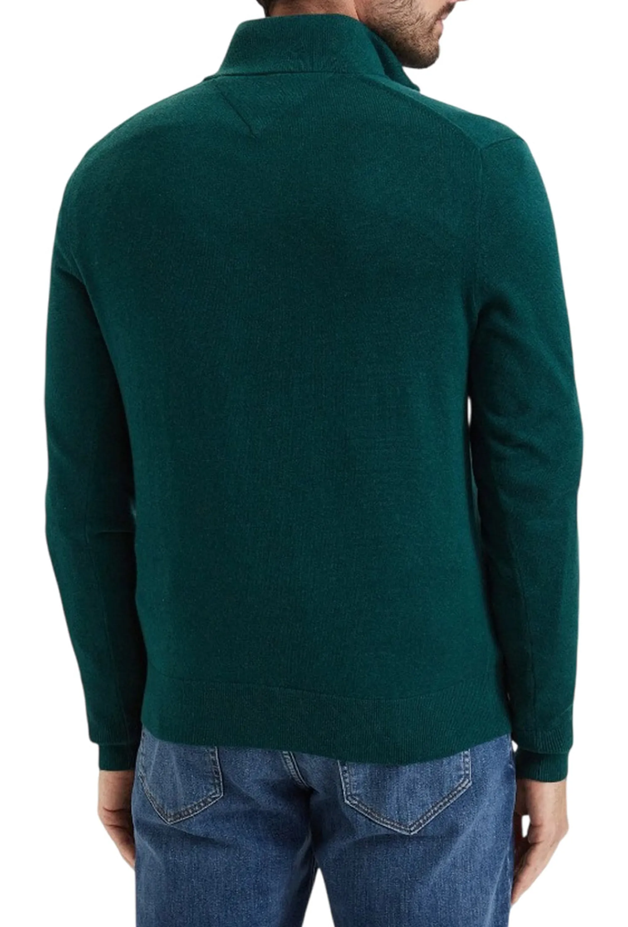 Tommy Hilfiger B'Sweater With Half Zip And Iconic Ribbon' Forest Green Mw0Mw28049 185182