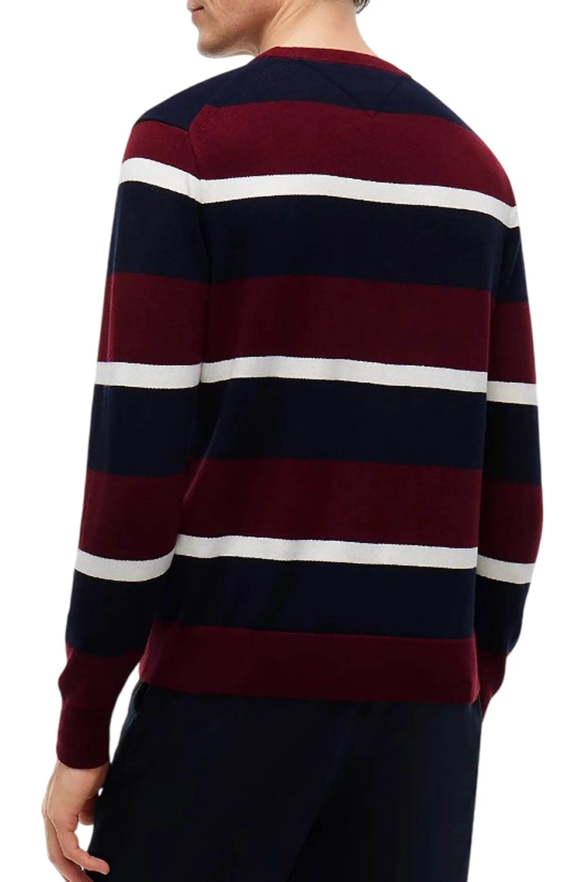Tommy Hilfiger Pullover Th Monogram In Cotone E Cashmere Burgundy Mw0Mw28046 199433