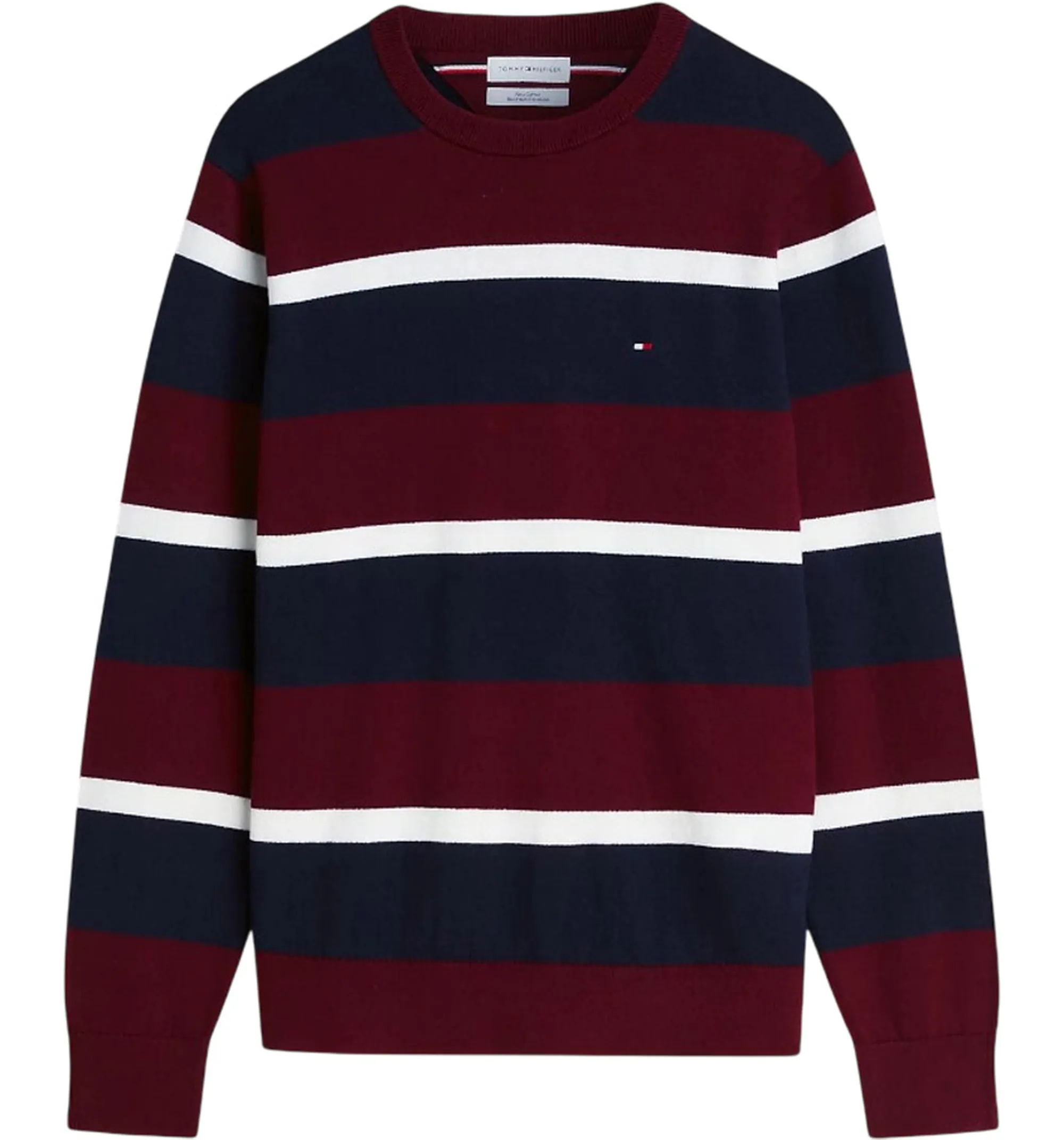Tommy Hilfiger Pullover Th Monogram In Cotone E Cashmere Burgundy Mw0Mw28046 199436