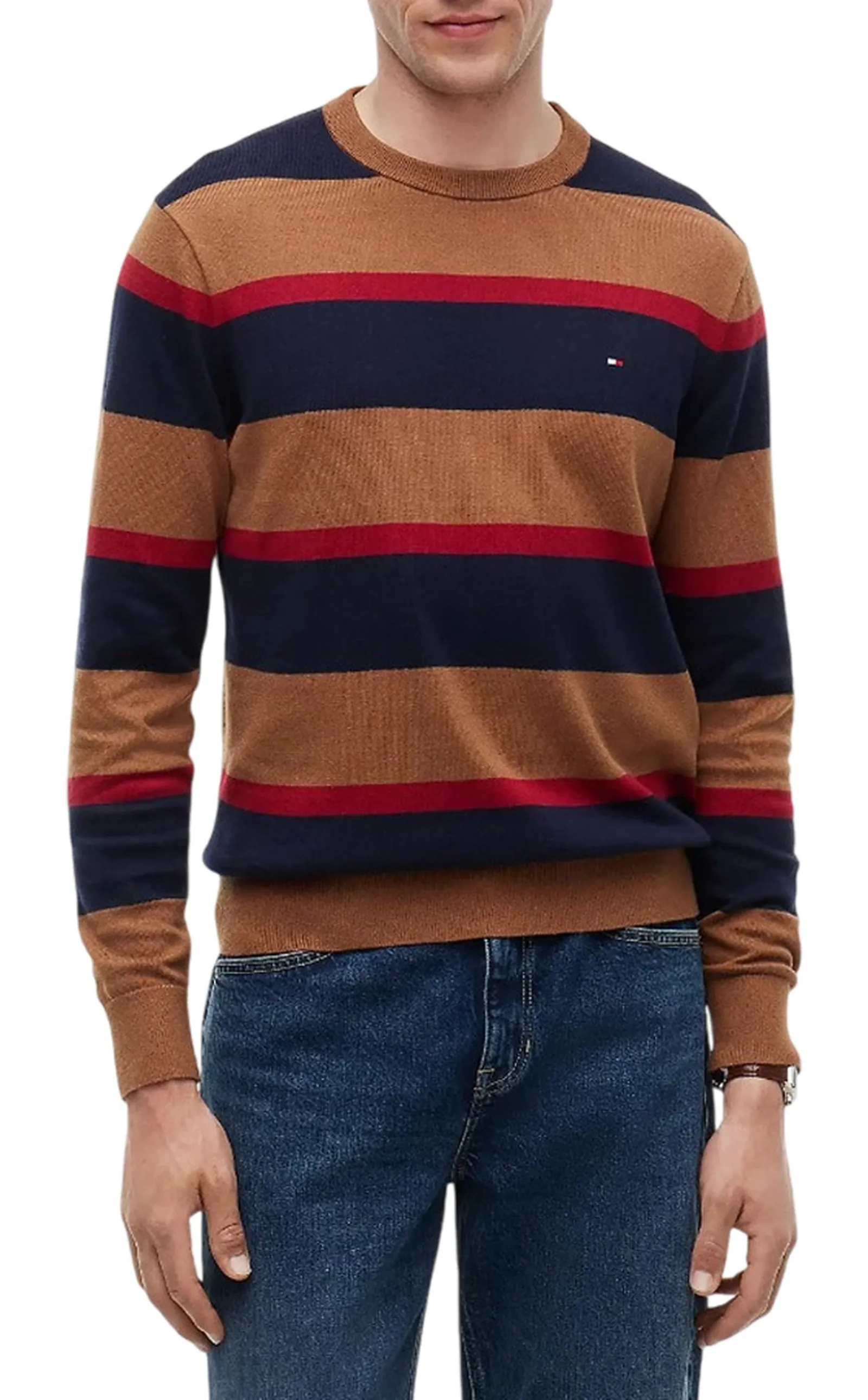 Tommy Hilfiger Pullover Th Monogram In Cotone E Cashmere Multicolor Mw0Mw28046 185172