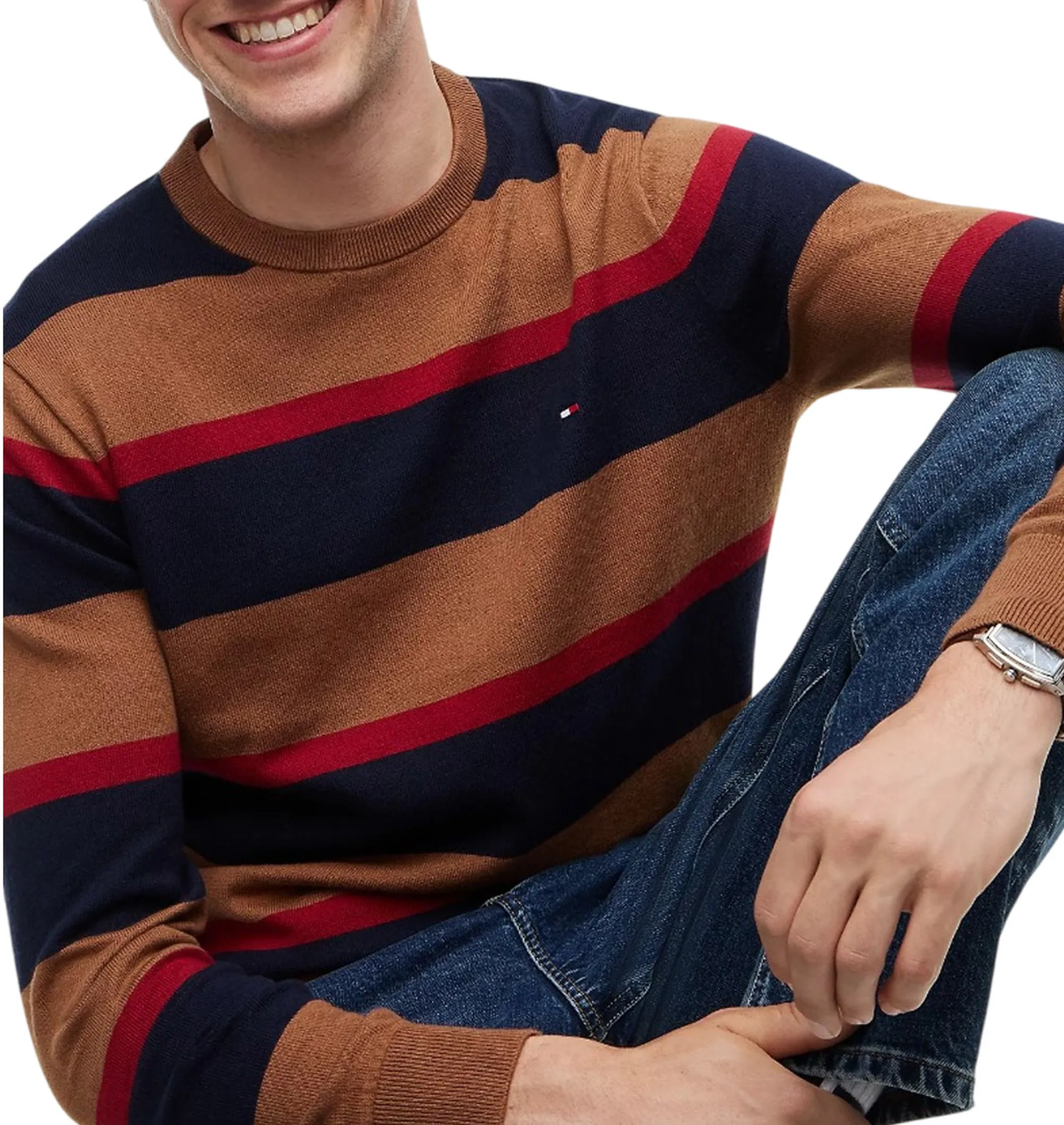 Tommy Hilfiger B'Pullover Th Monogram In Cotone E Cashmere' Multicolor Mw0Mw28046 185175
