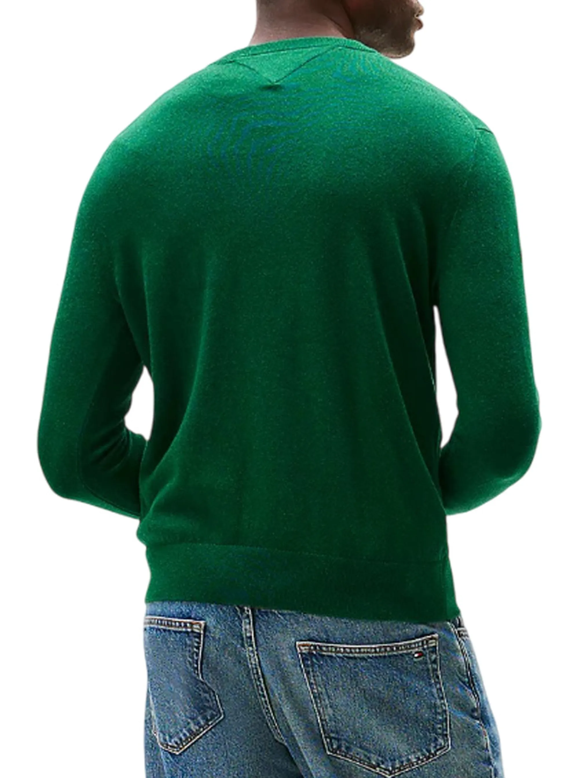 Tommy Hilfiger Pullover Th Monogram In Cotone E Cashmere Verde Chiaro Mw0Mw28046 157070