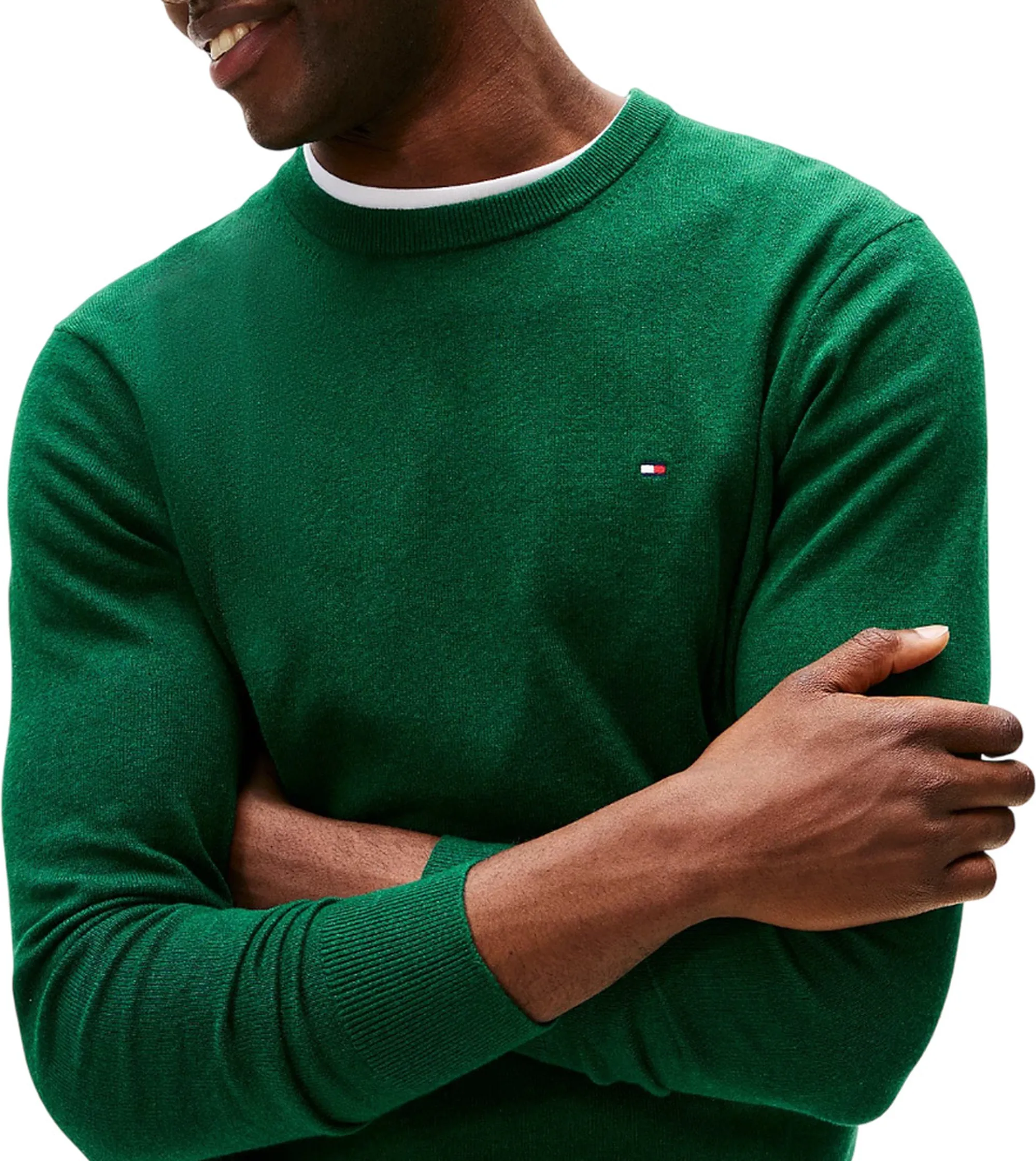 Tommy Hilfiger Pullover Th Monogram In Cotone E Cashmere Verde Chiaro Mw0Mw28046 157072