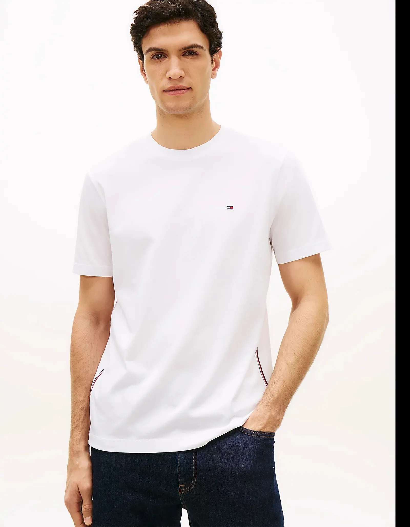 Tommy Hilfiger T-Shirt Global Stripe Bianco Mw0Mw42393 169614