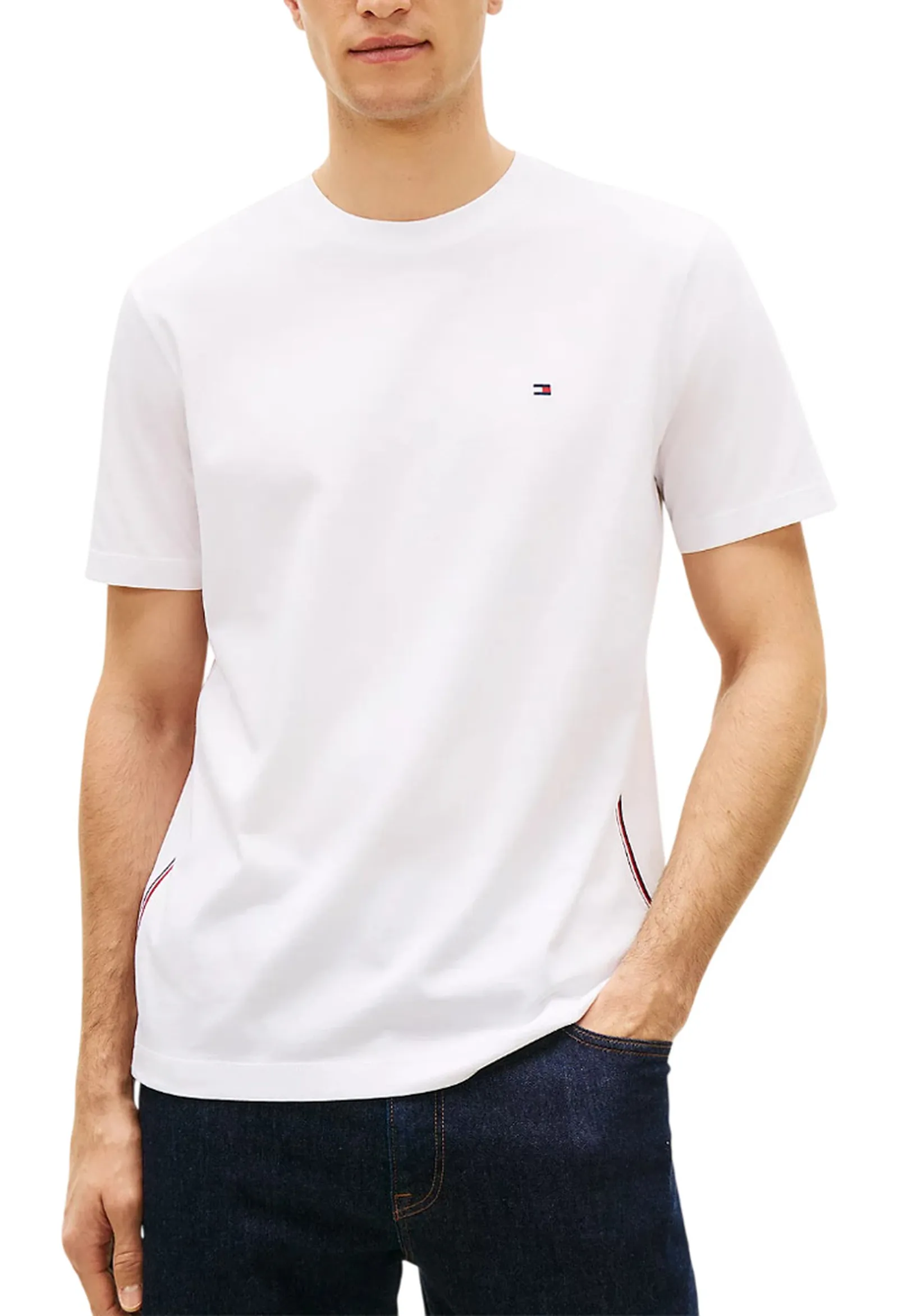 Tommy Hilfiger T-Shirt Global Stripe Bianco Mw0Mw42393 169840