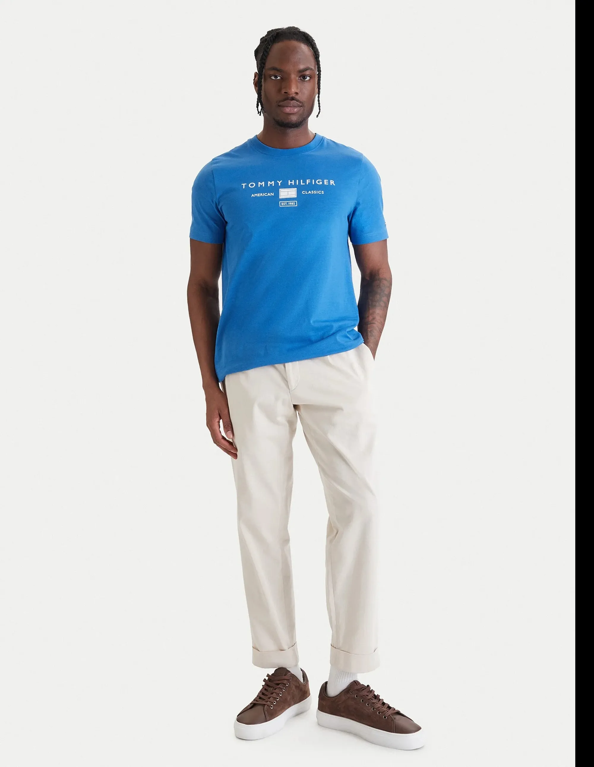 Tommy Hilfiger T-Shirt In Jersey Azzurro Mw0Mw42365 173691