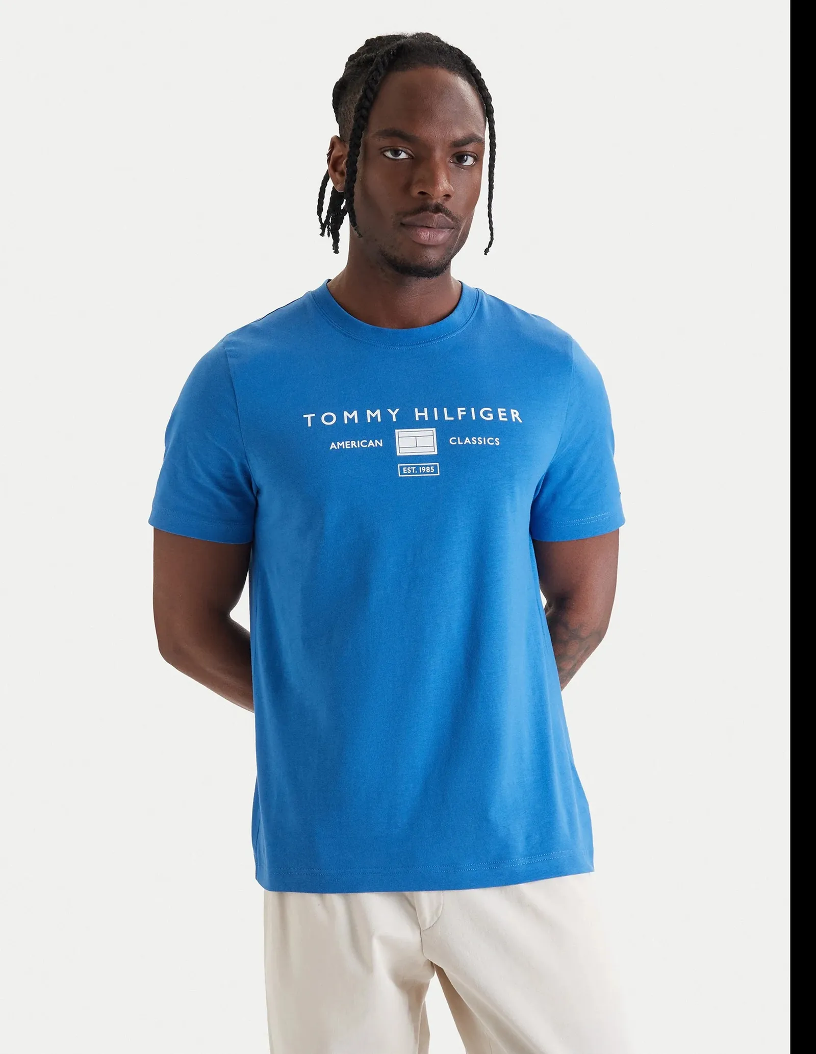 Tommy Hilfiger T-Shirt In Jersey Azzurro Mw0Mw42365 173692