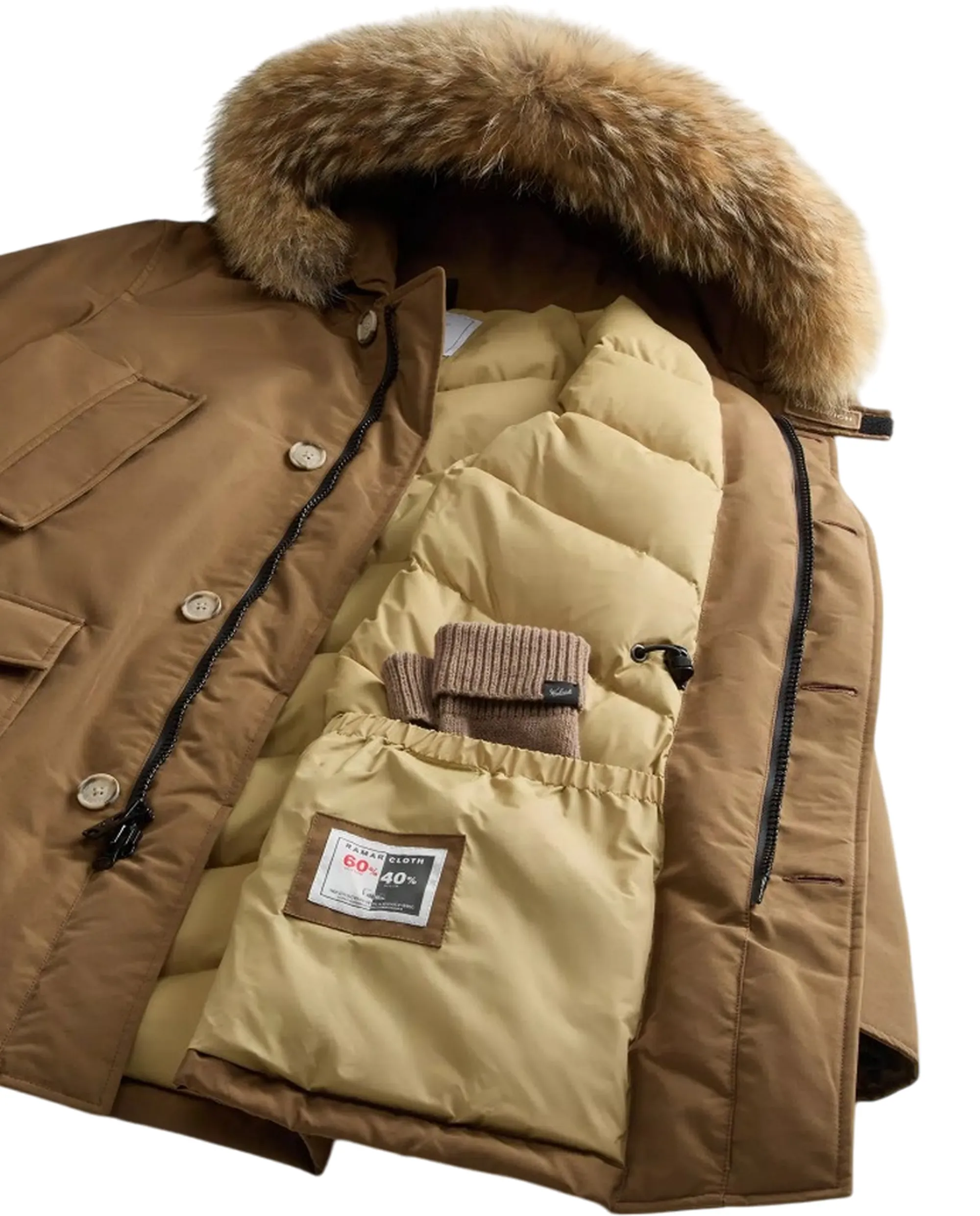 Woolrich Arctic Detachable Fur Parka Coffee Woou0482Mr 164493