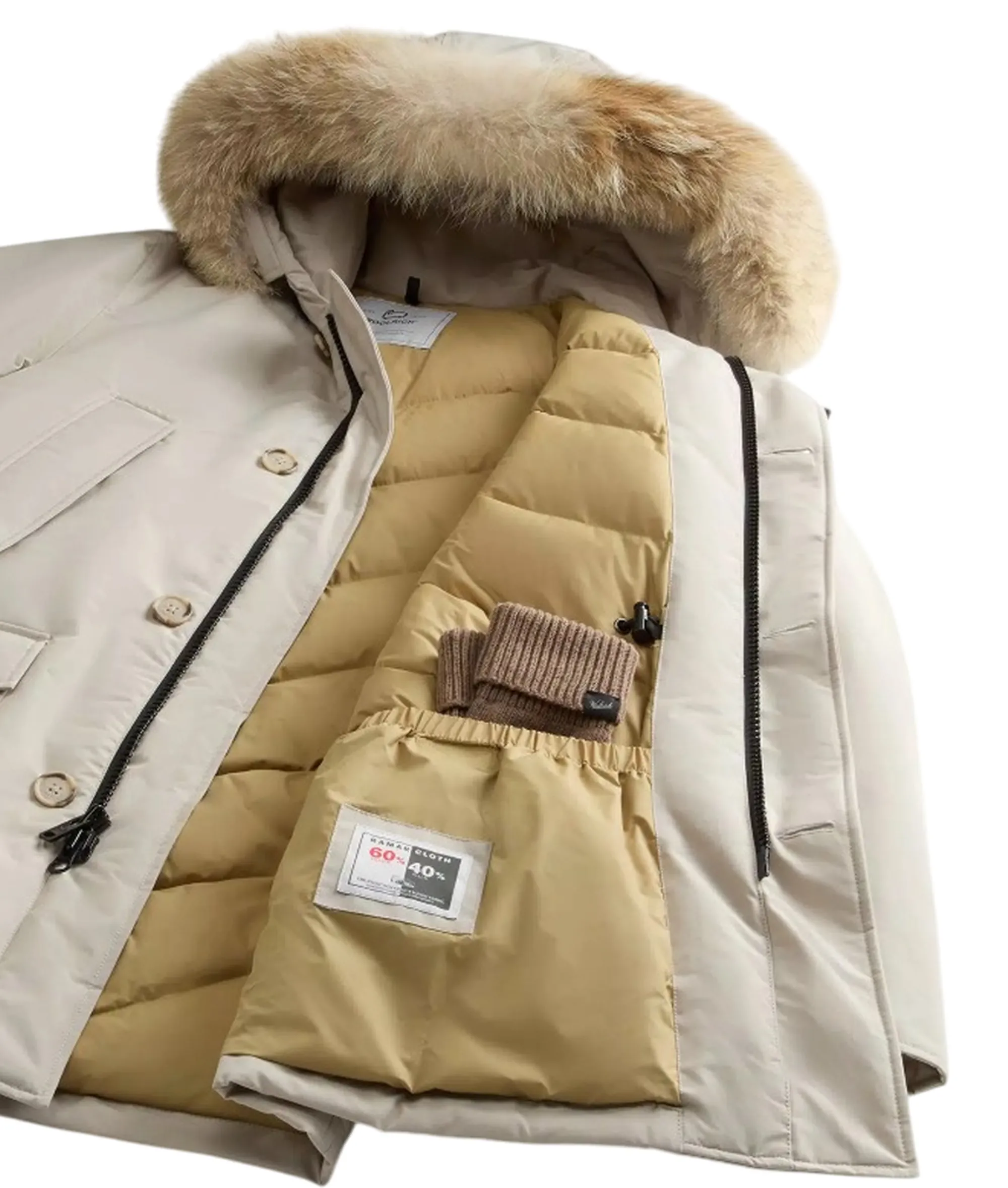 Woolrich Arctic Detachable Fur Parka Dove Woou0482Mr 164488