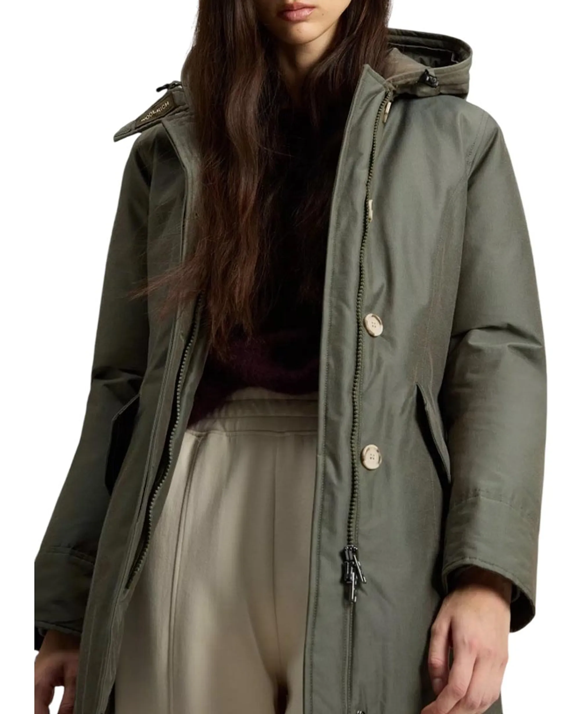 Woolrich B'Arctic Parka With Removable Raccoon Fur' Dark Green Two Tones Wwou0538Fr 165119