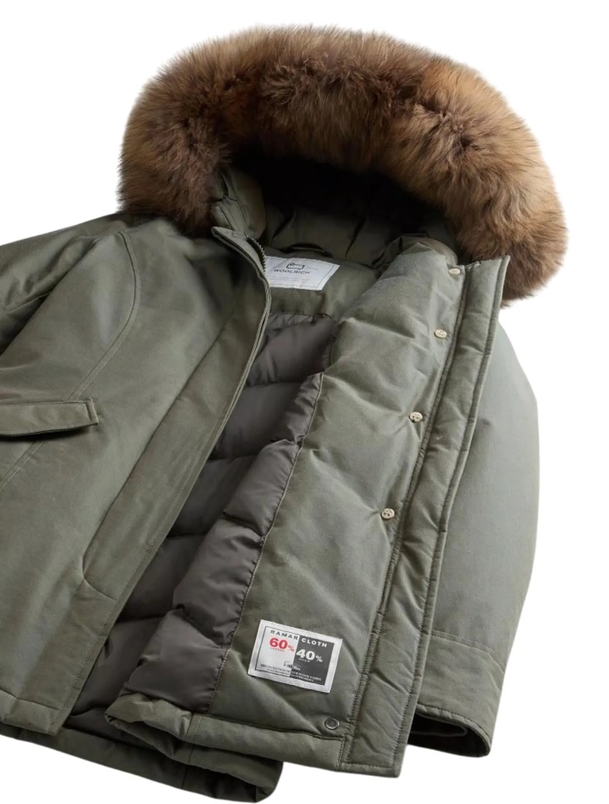 Woolrich B'Arctic Parka With Removable Raccoon Fur' Dark Green Two Tones Wwou0538Fr 165123