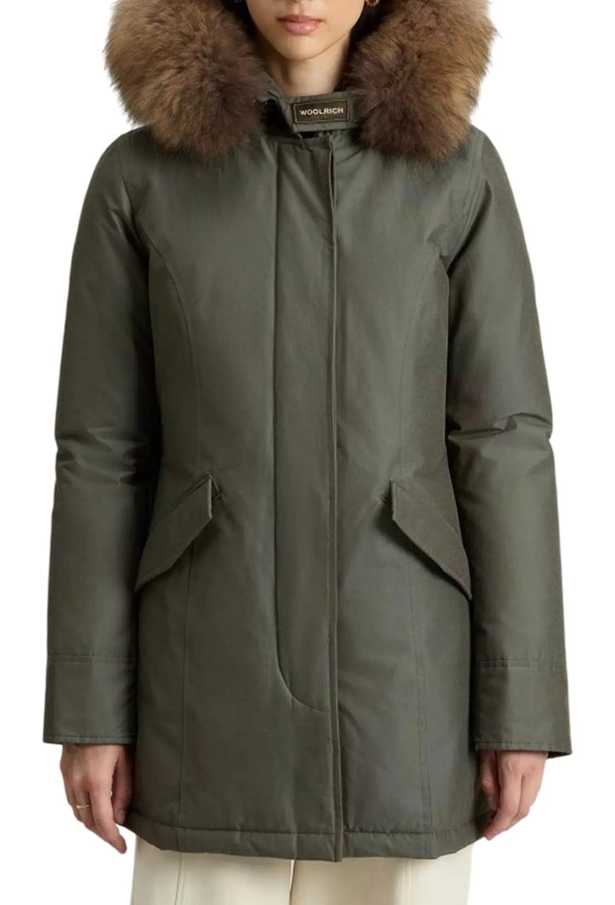 Woolrich B'Arctic Parka With Removable Raccoon Fur' Dark Green Two Tones Wwou0538Fr 165124