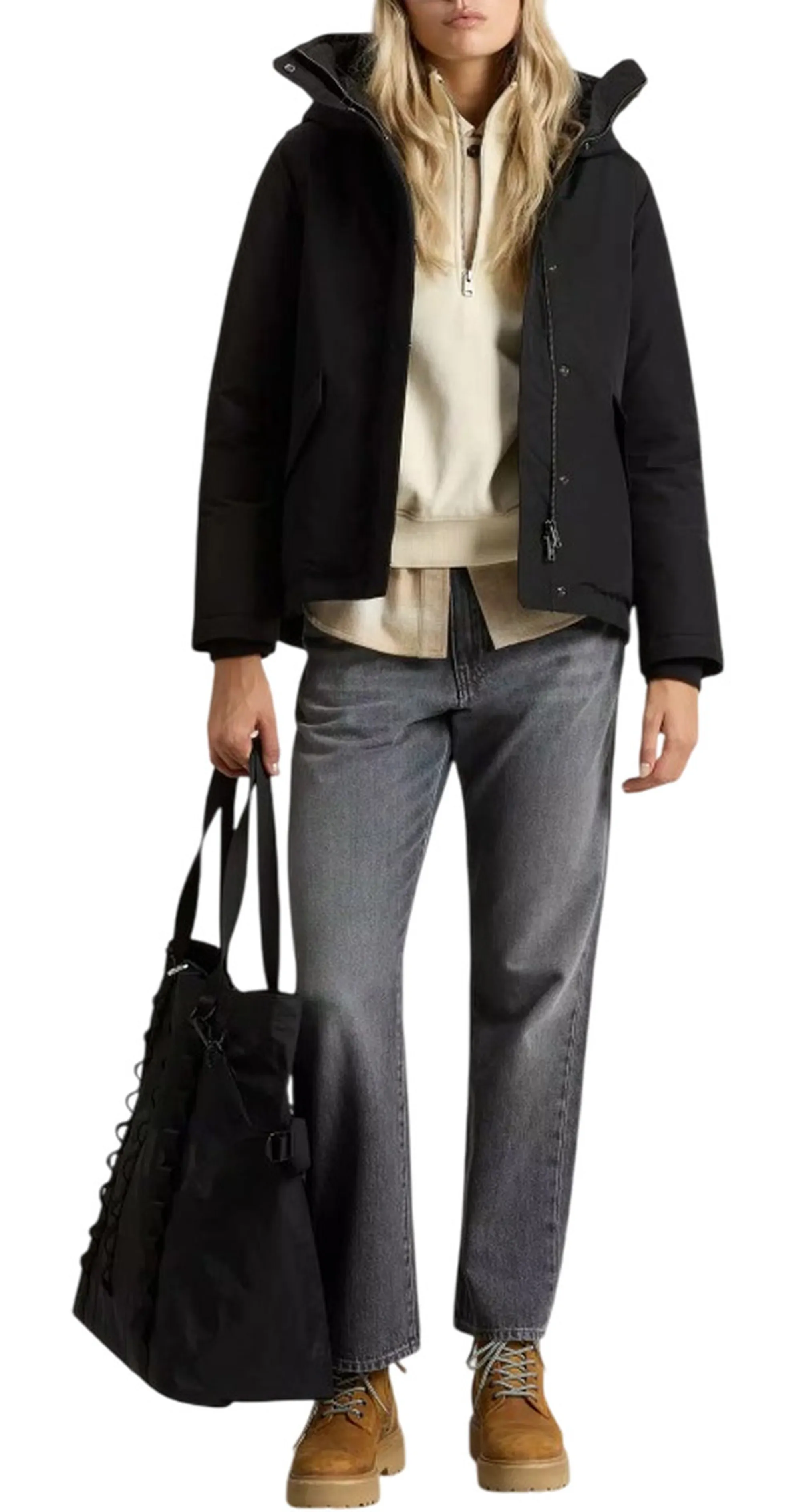 Woolrich Giubbino Military Nero Wwou2075Fr 165193