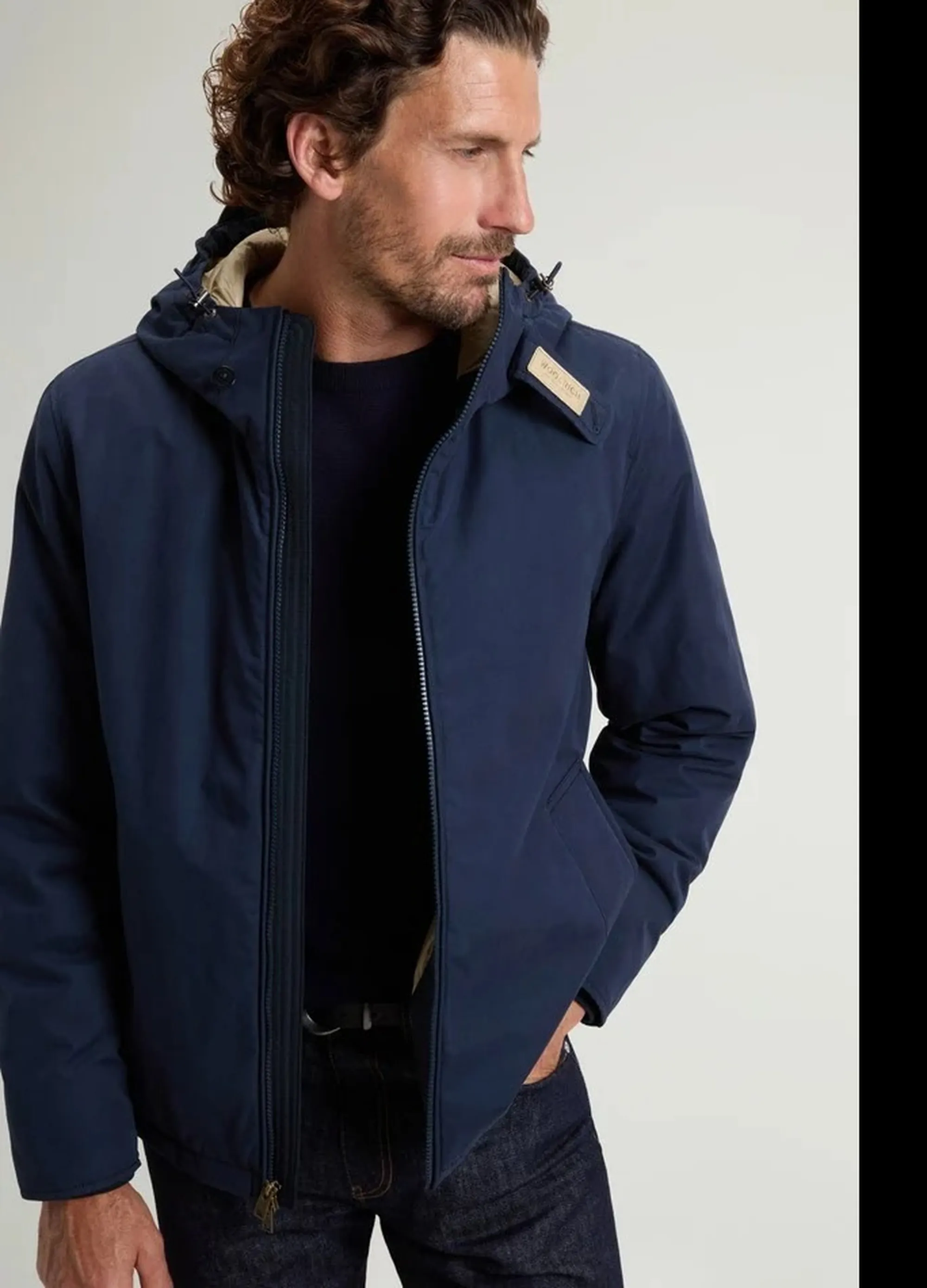 Woolrich Giubbino Mountain Cloth Pacific Blu Woou2047Mb 200136