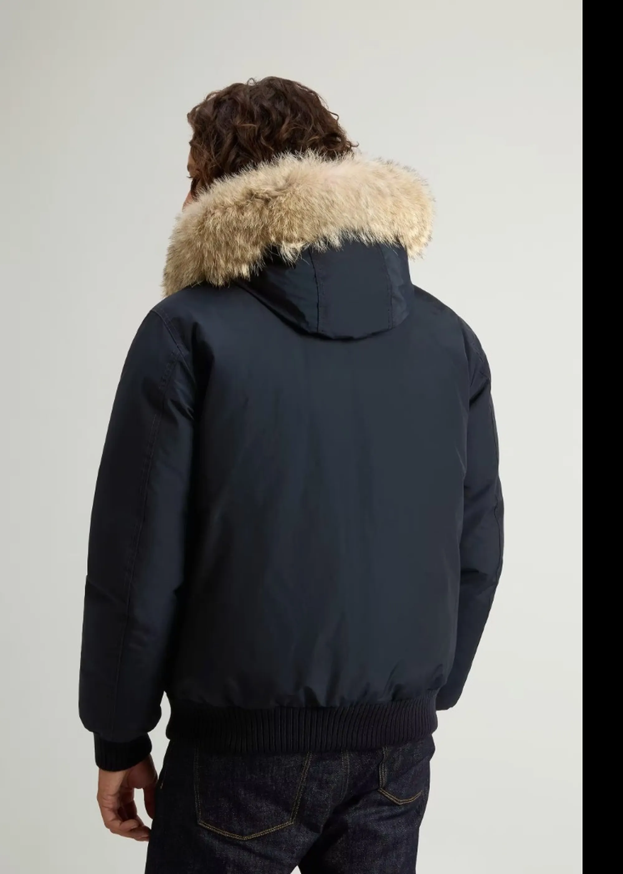 Woolrich Giubbino Polar Detachable Fur Melton Blu Woou2238Mr 200123