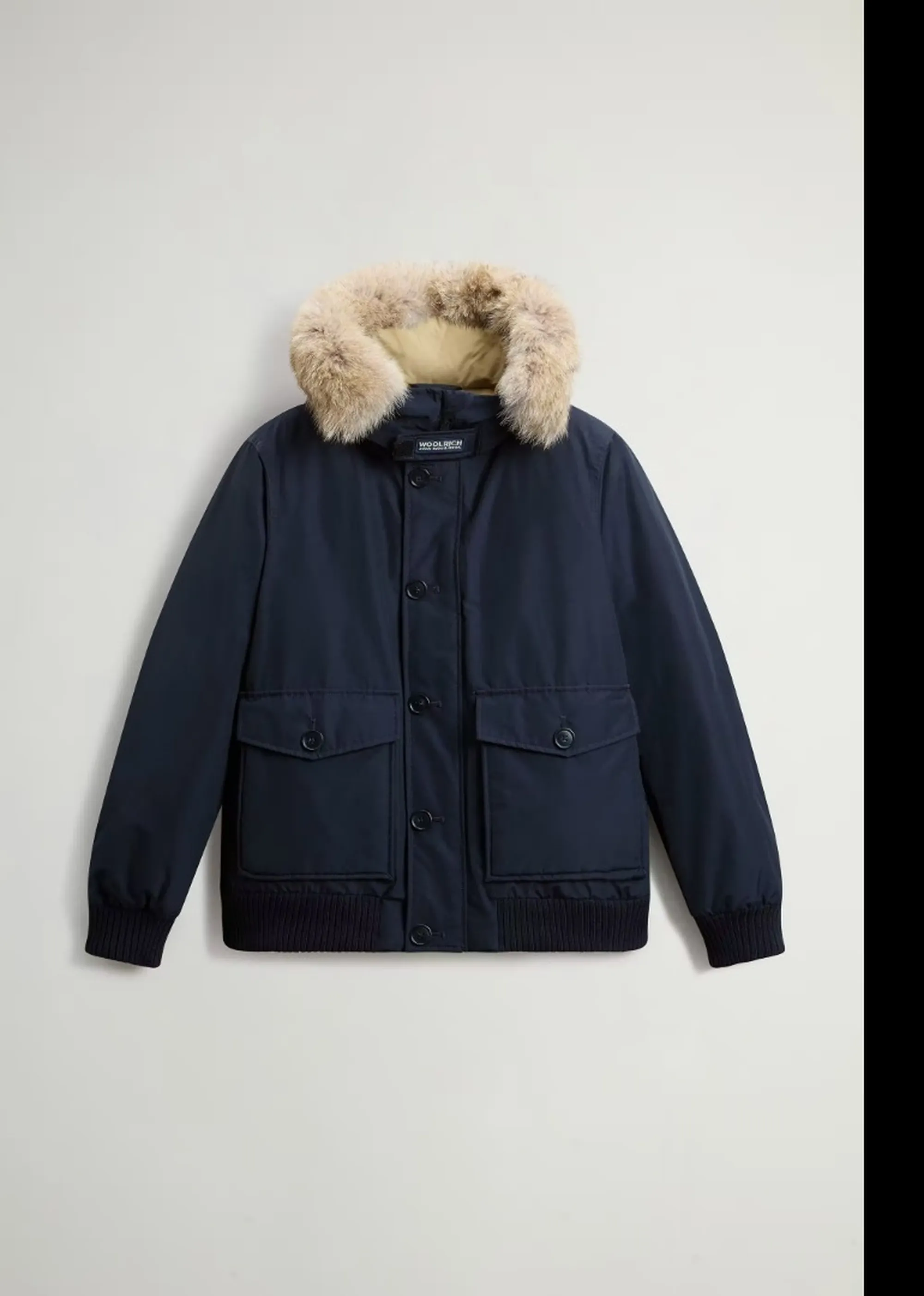 Woolrich Giubbino Polar Detachable Fur Melton Blu Woou2238Mr 200125