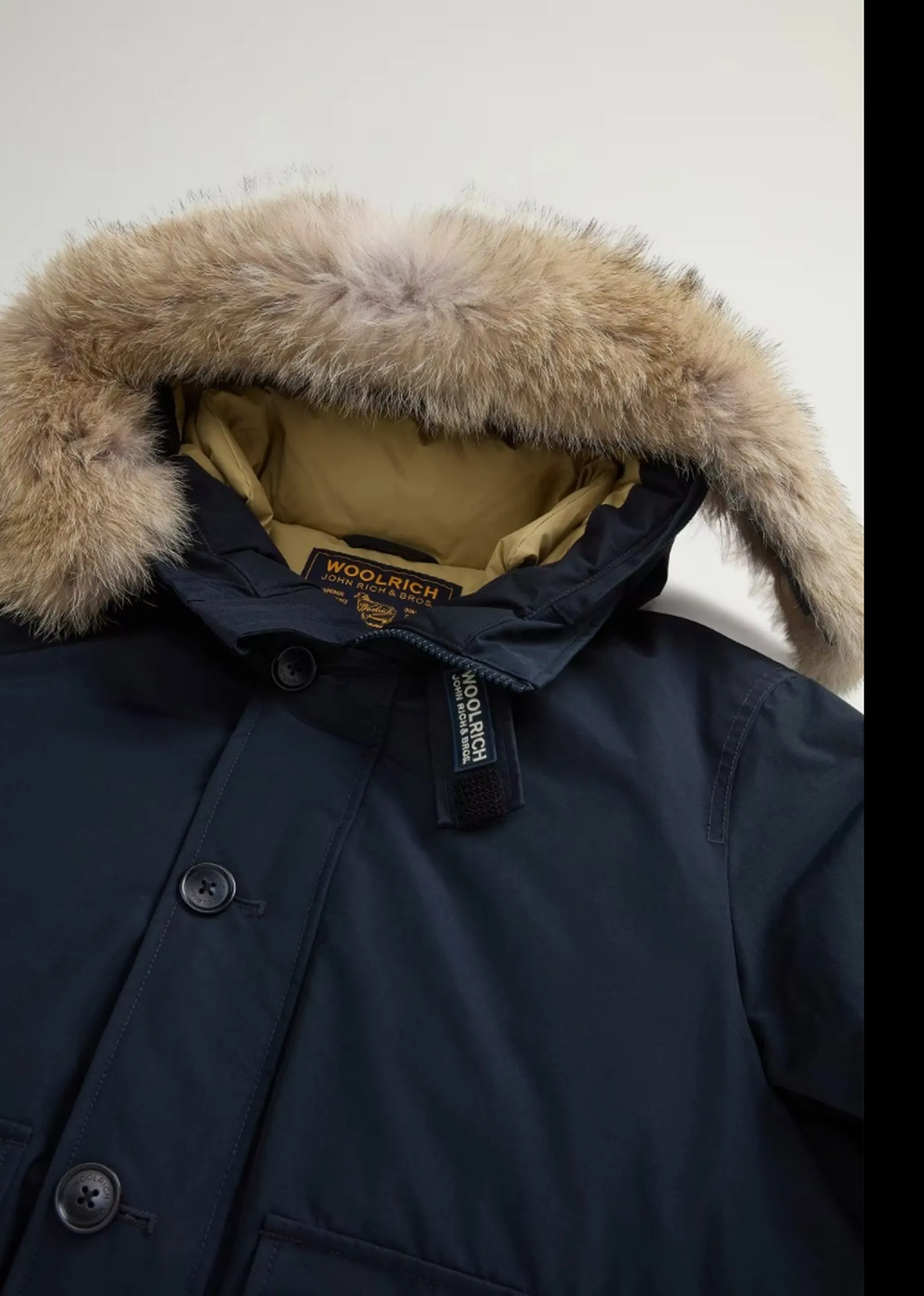 Woolrich Giubbino Polar Detachable Fur Melton Blu Woou2238Mr 200126