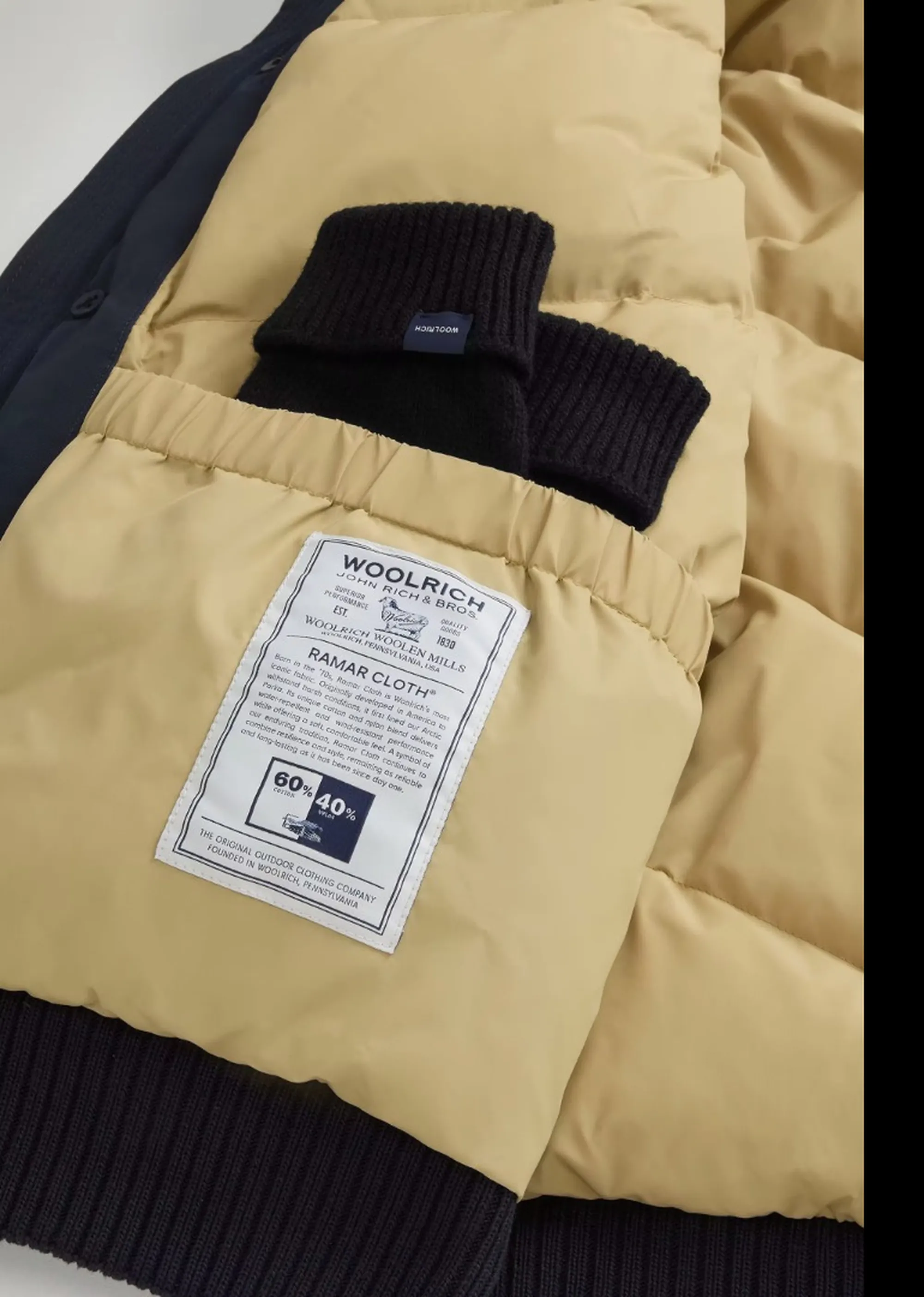 Woolrich Giubbino Polar Detachable Fur Melton Blu Woou2238Mr 200128