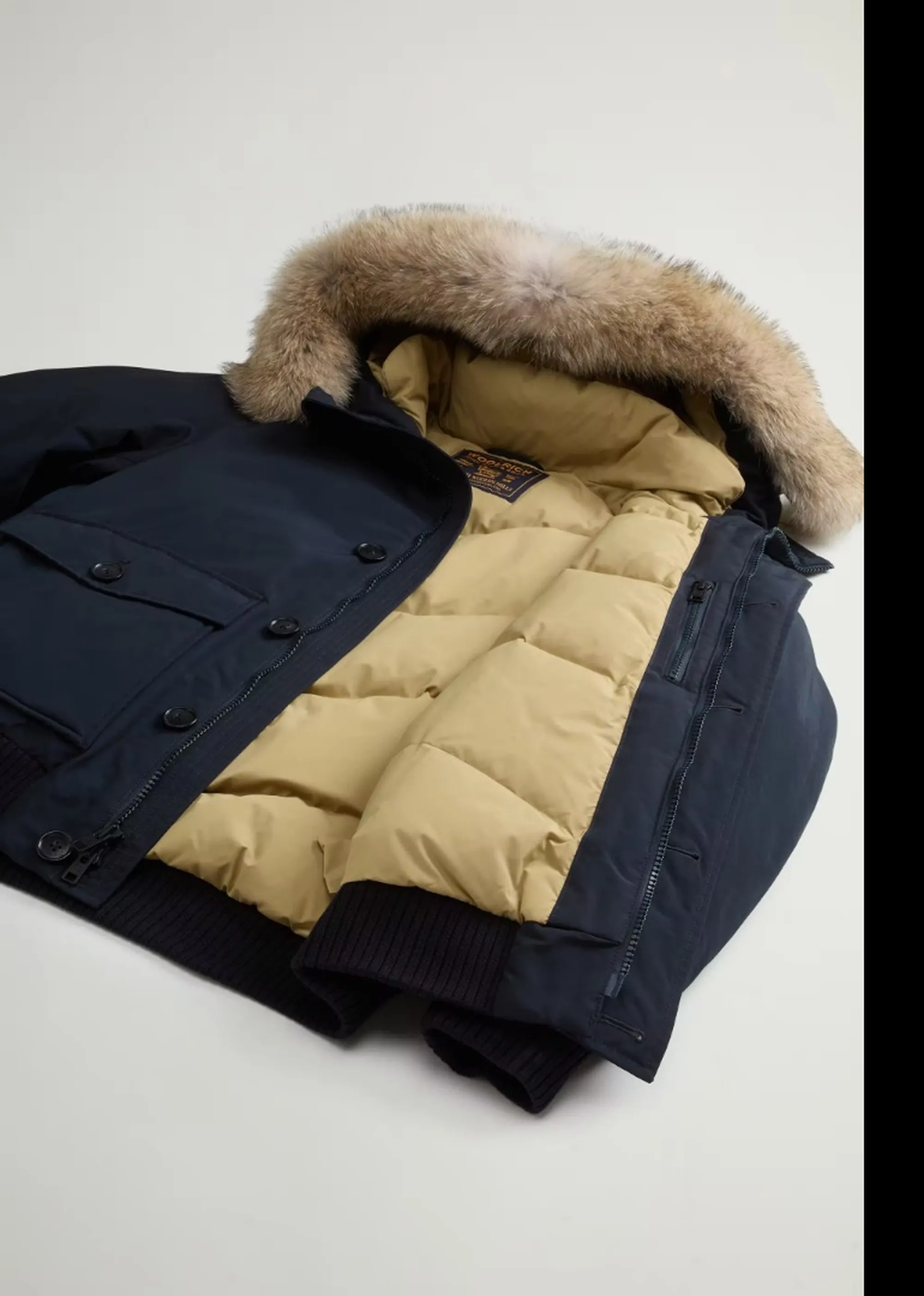 Woolrich Giubbino Polar Detachable Fur Melton Blu Woou2238Mr 200129