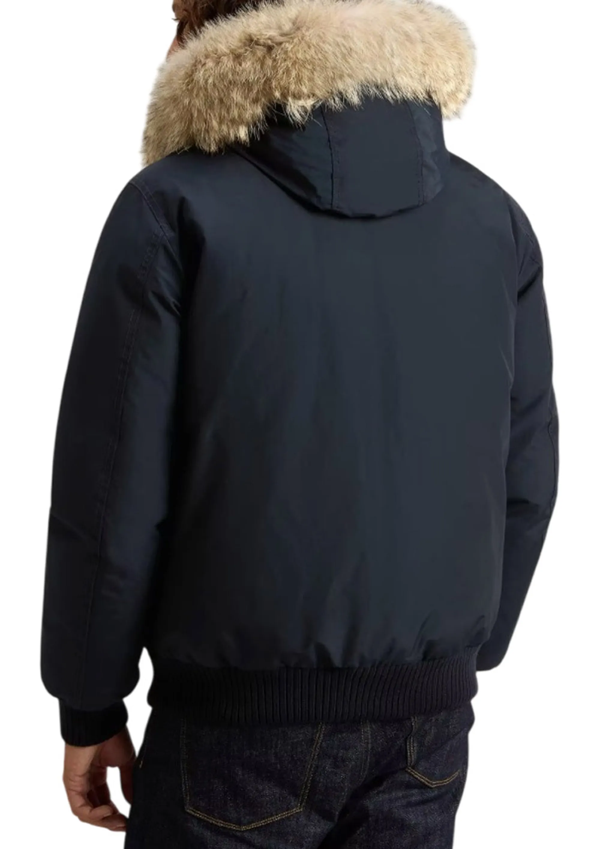 Woolrich Giubbino Polar Detachable Fur Melton Blu Woou2238Mr 200191