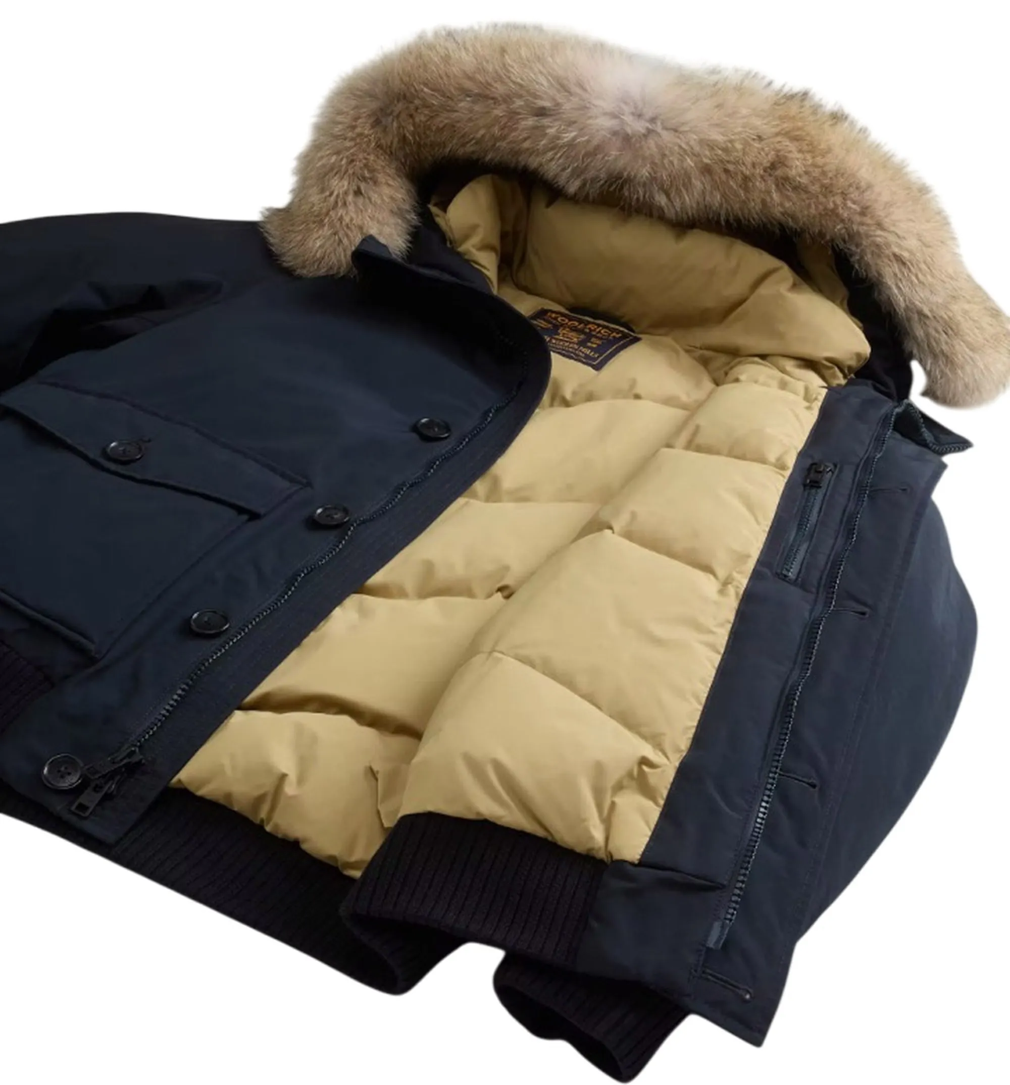 Woolrich Giubbino Polar Detachable Fur Melton Blu Woou2238Mr 200194